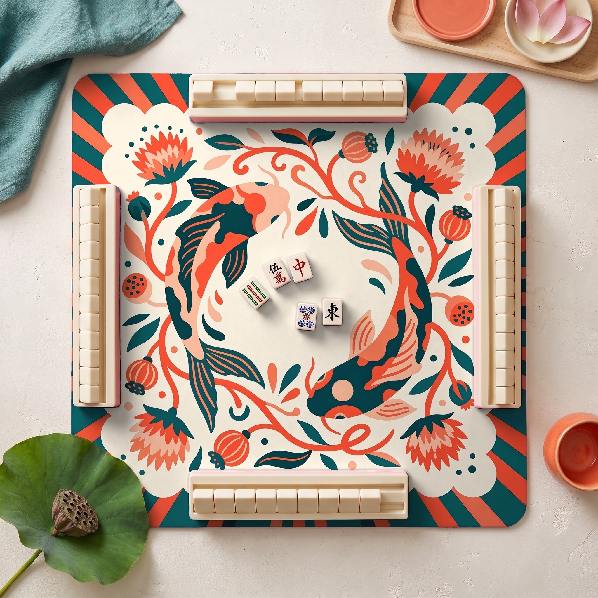 Koi Circle Mahjong Mat — hero