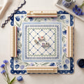 Cornflower Scallop Mahjong Mat — hero