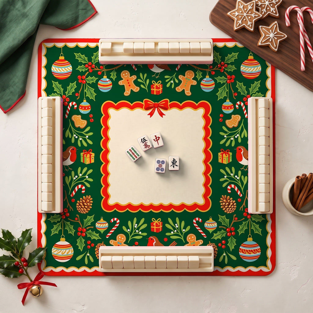 Gingerbread Holly Mahjong Mat — hero