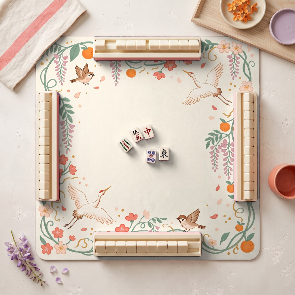 Crane Wisteria Mahjong Mat — hero