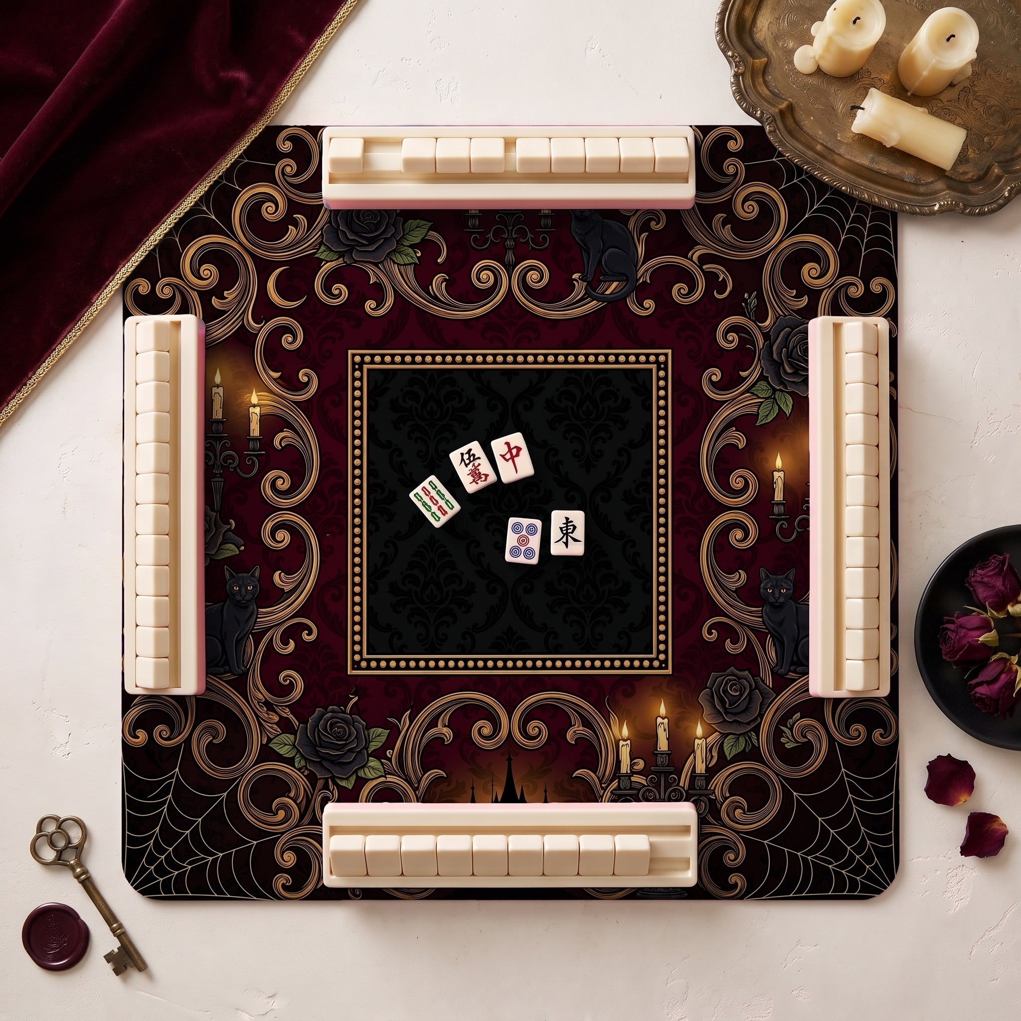 Gothic Candelabra Mahjong Mat — hero