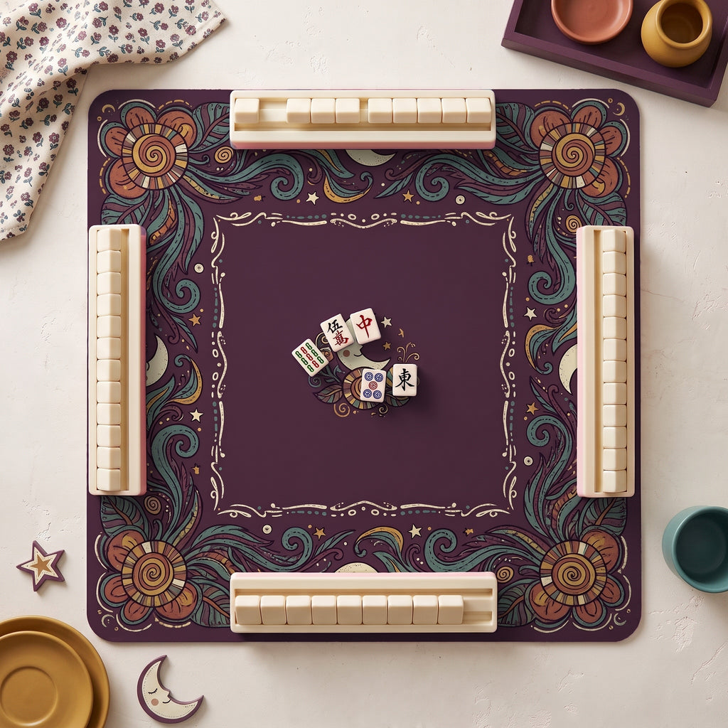 Whimsy Moon Garden Mahjong Mat — hero