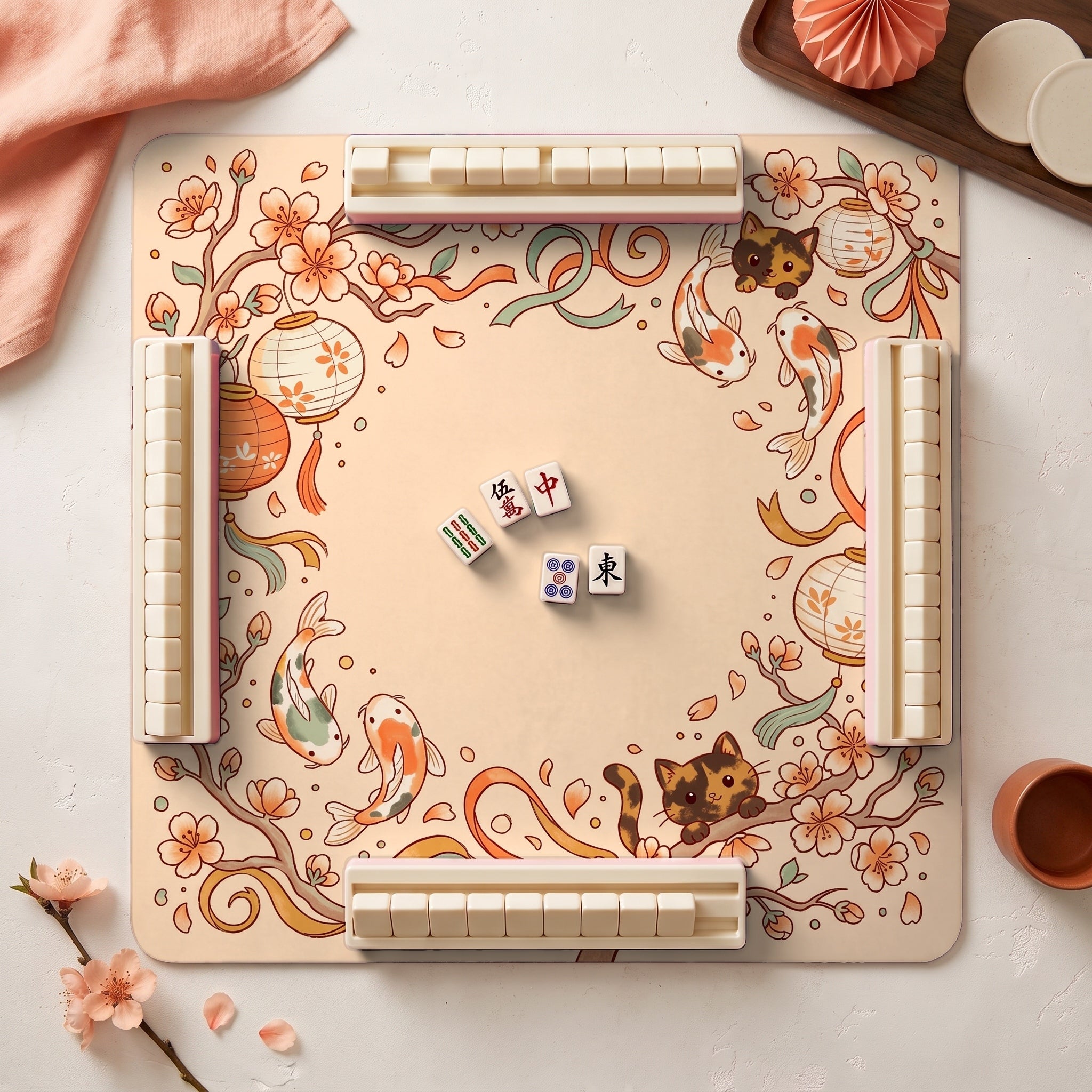 Lantern Koi Mahjong Mat — hero