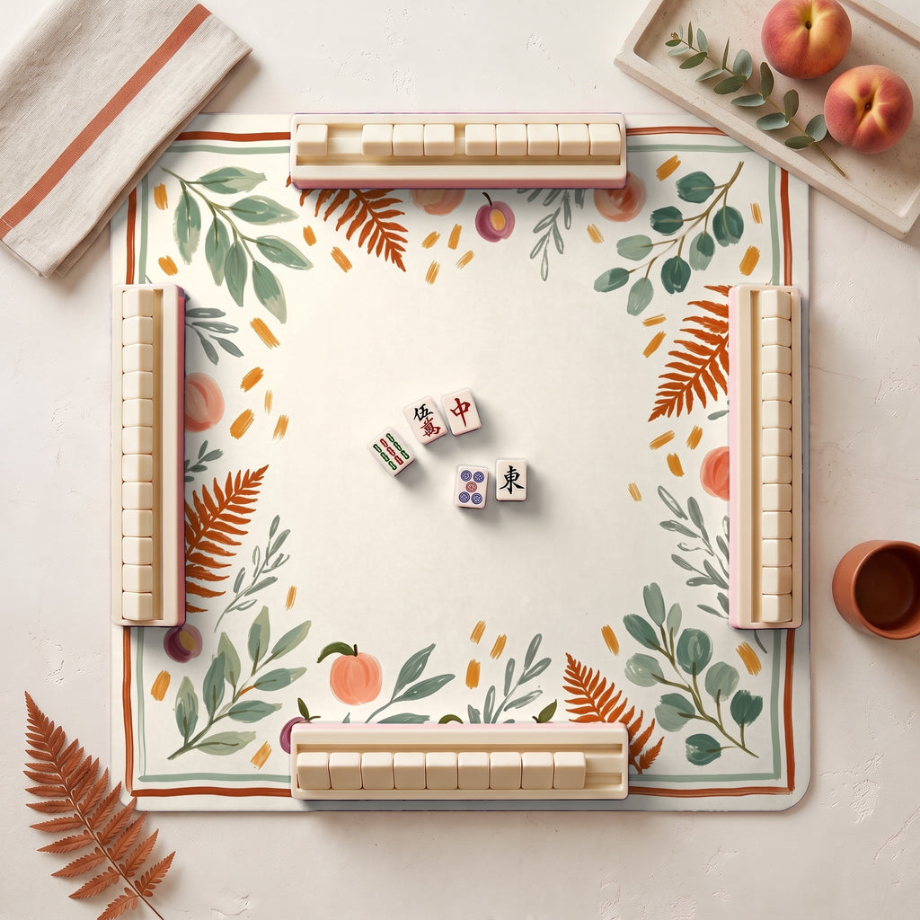 Peach Fern Mahjong Mat — hero