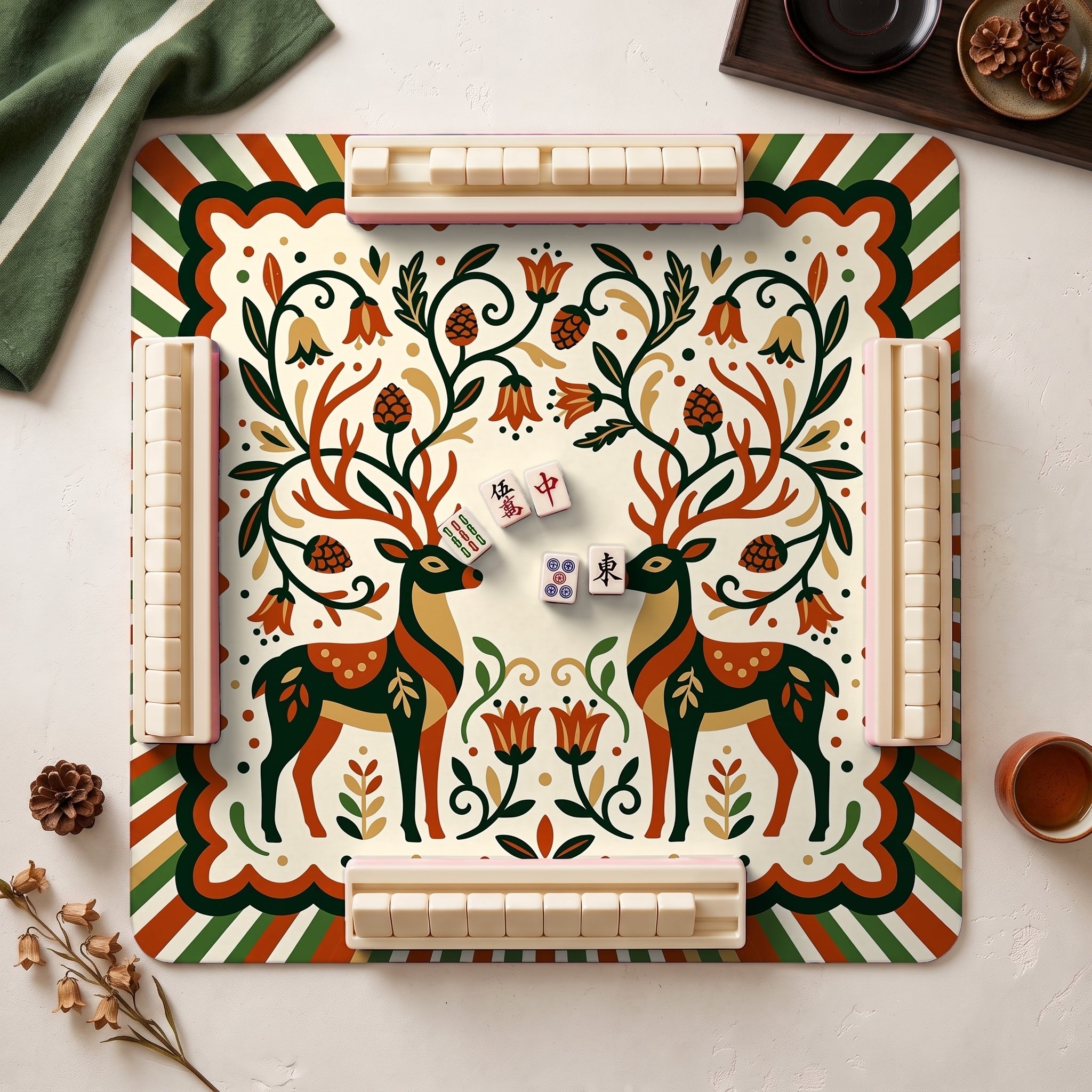 Folk Stags Mahjong Mat — hero