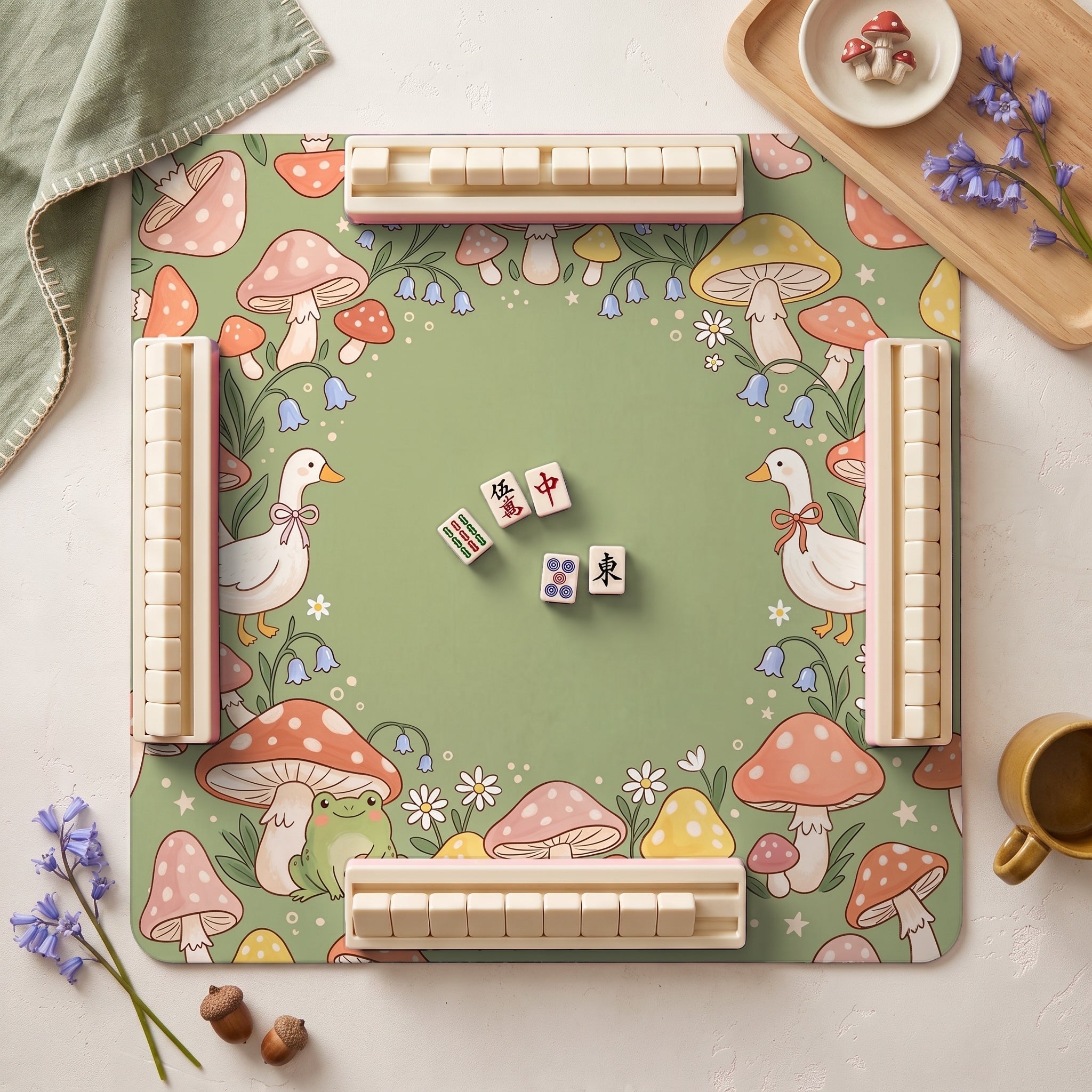Mushroom Geese Mahjong Mat — hero