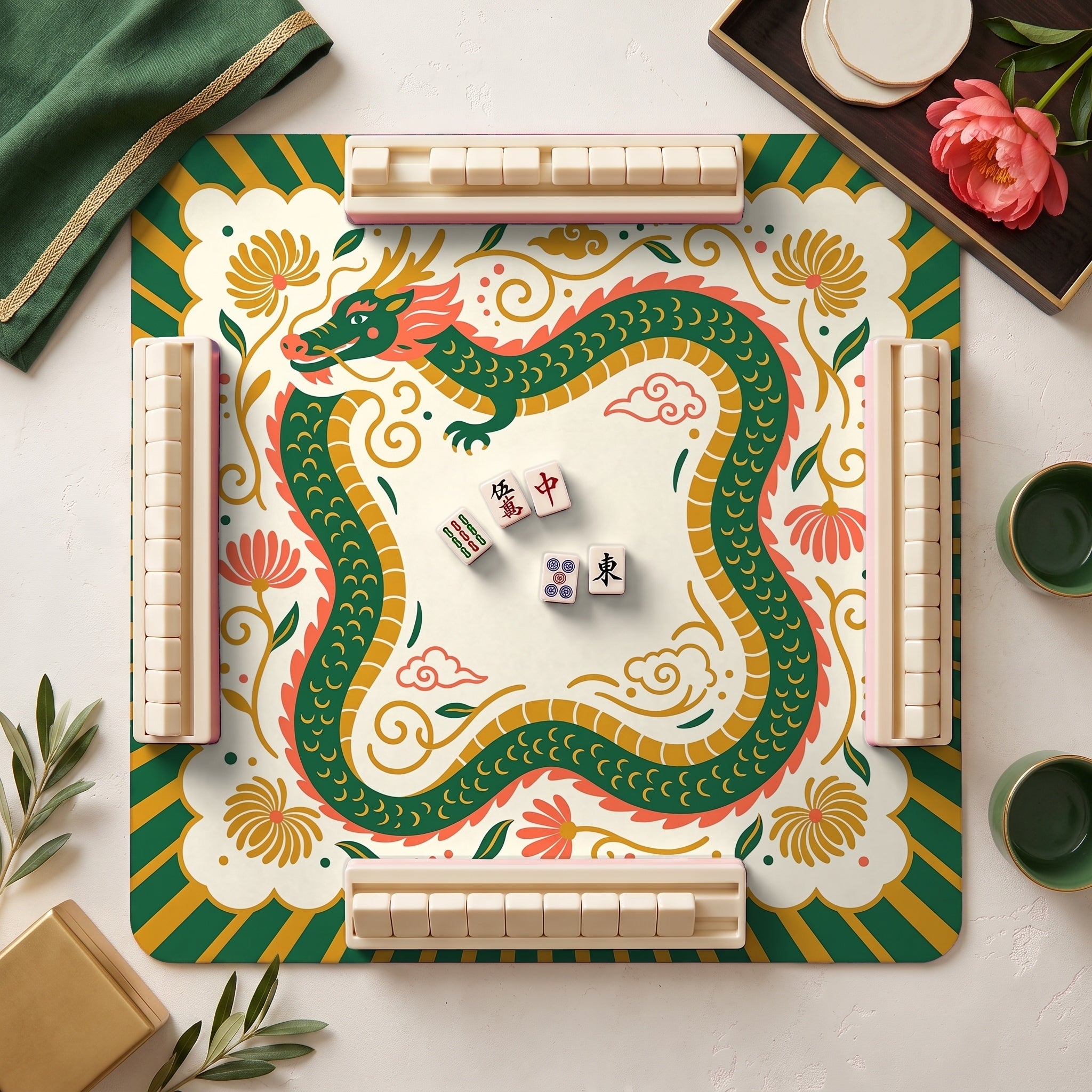 Green Dragon Mahjong Mat — hero