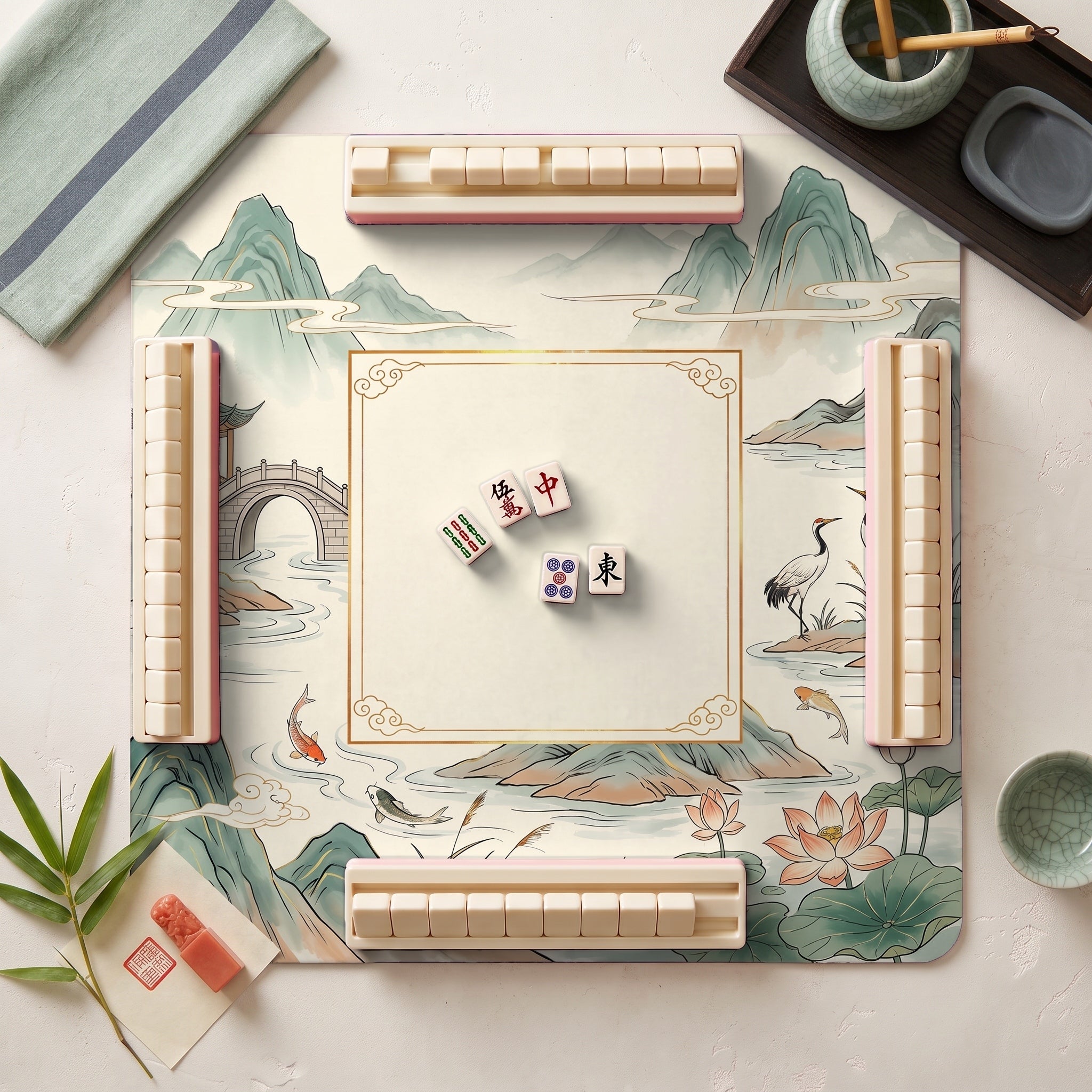 Ink Landscape Mahjong Mat — hero