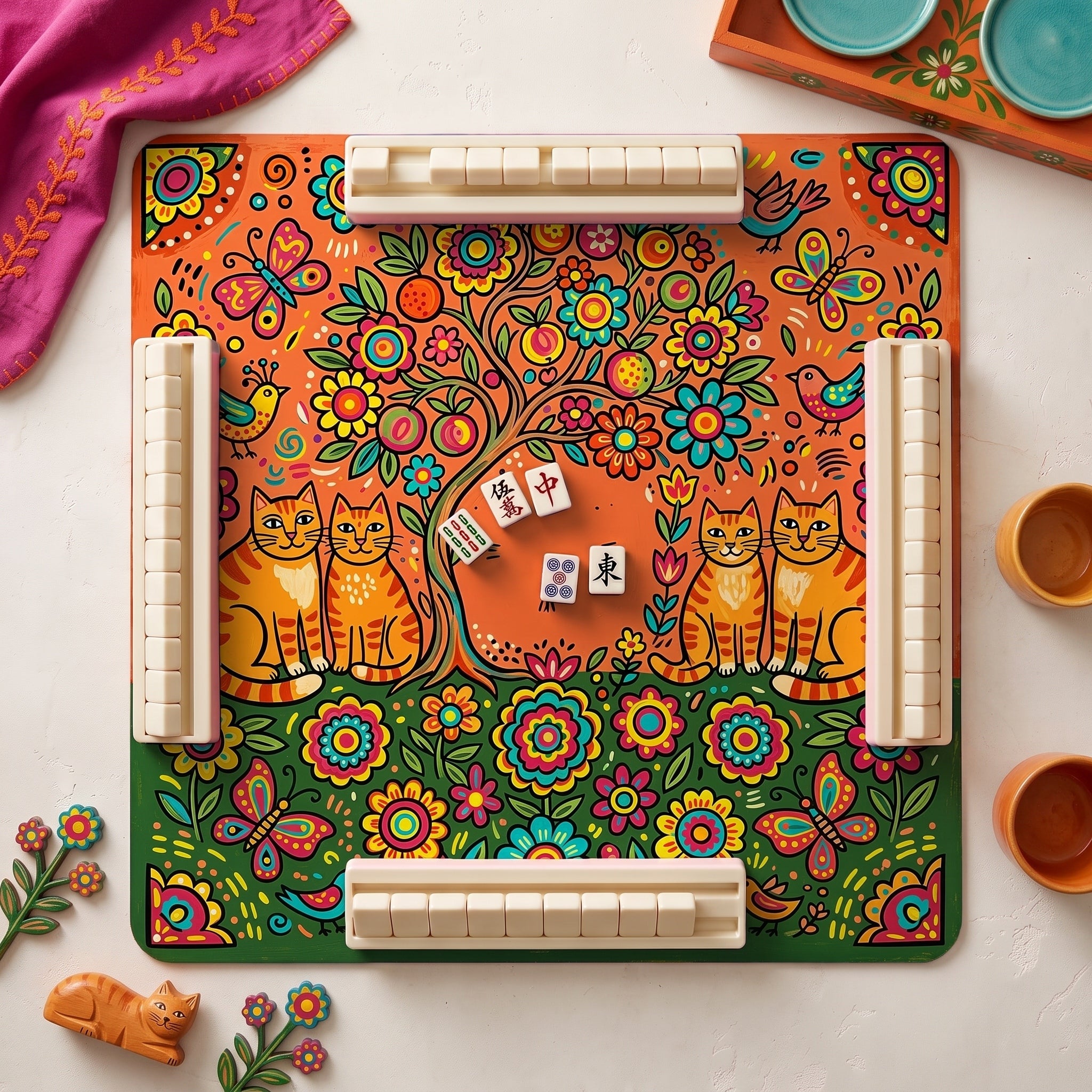 Cat Tree Of Life Mahjong Mat — hero