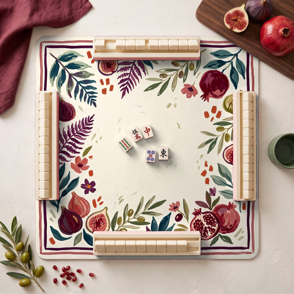 Fig Pomegranate Mahjong Mat — hero