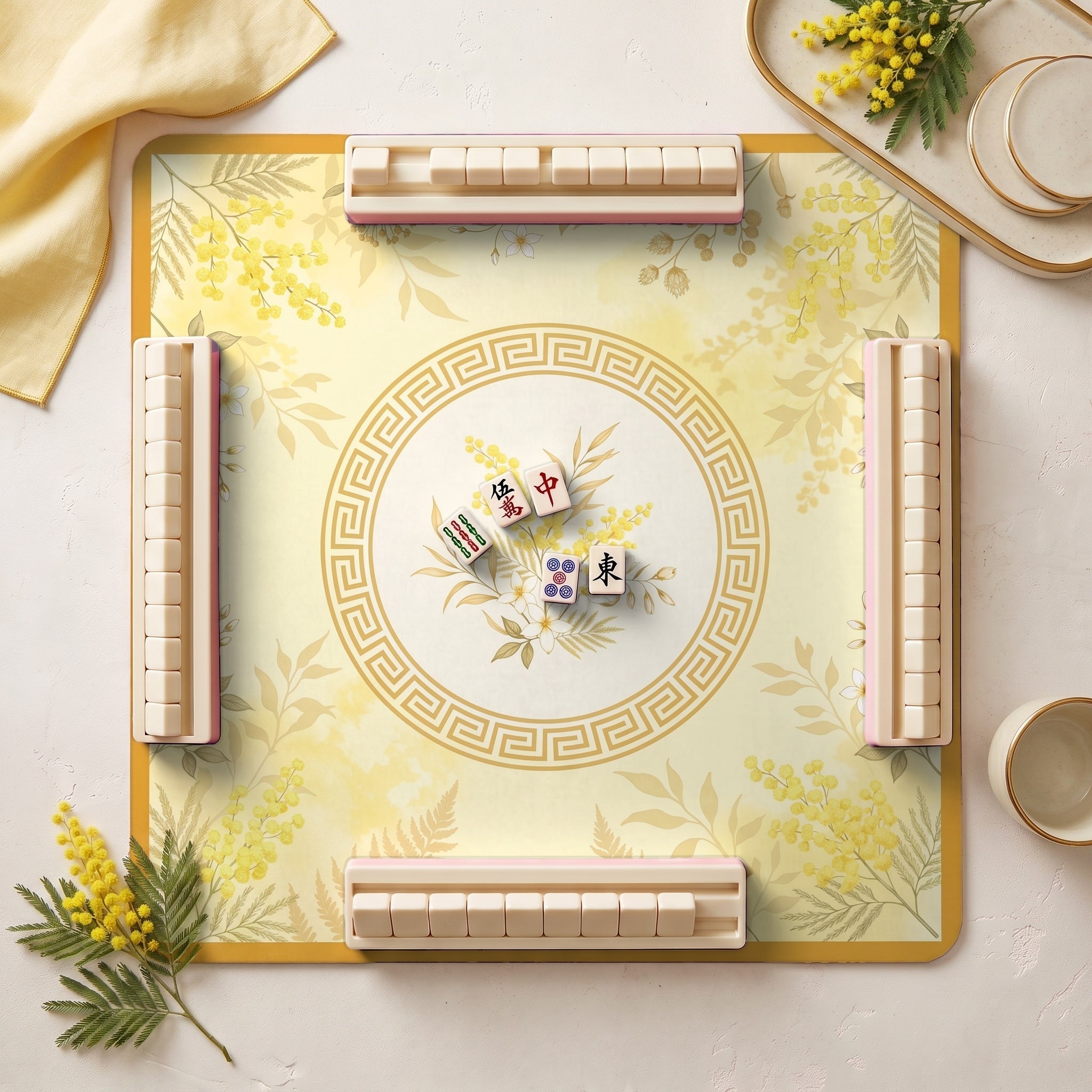 Mimosa Gold Mahjong Mat — hero