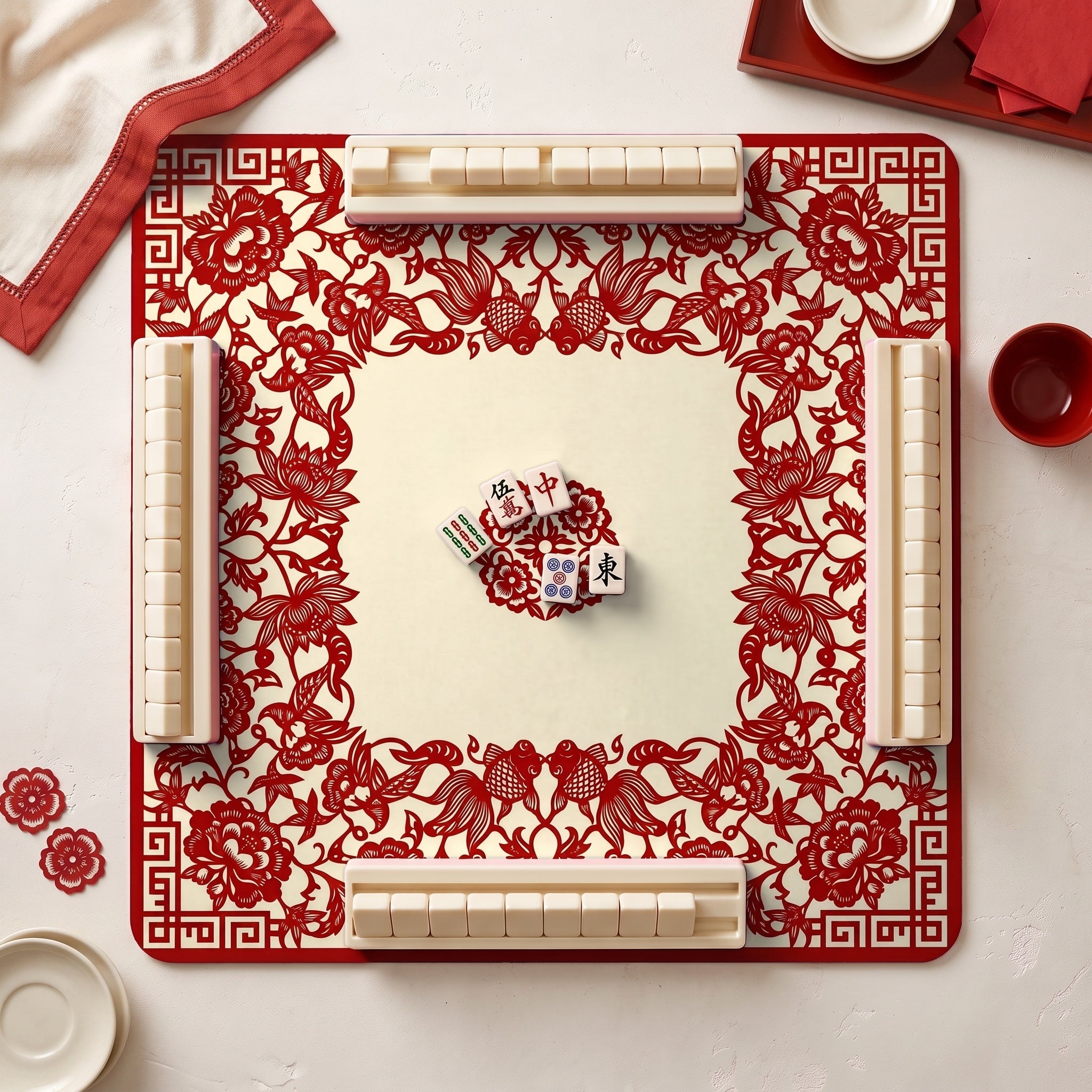 Jianzhi Redcut Mahjong Mat — hero