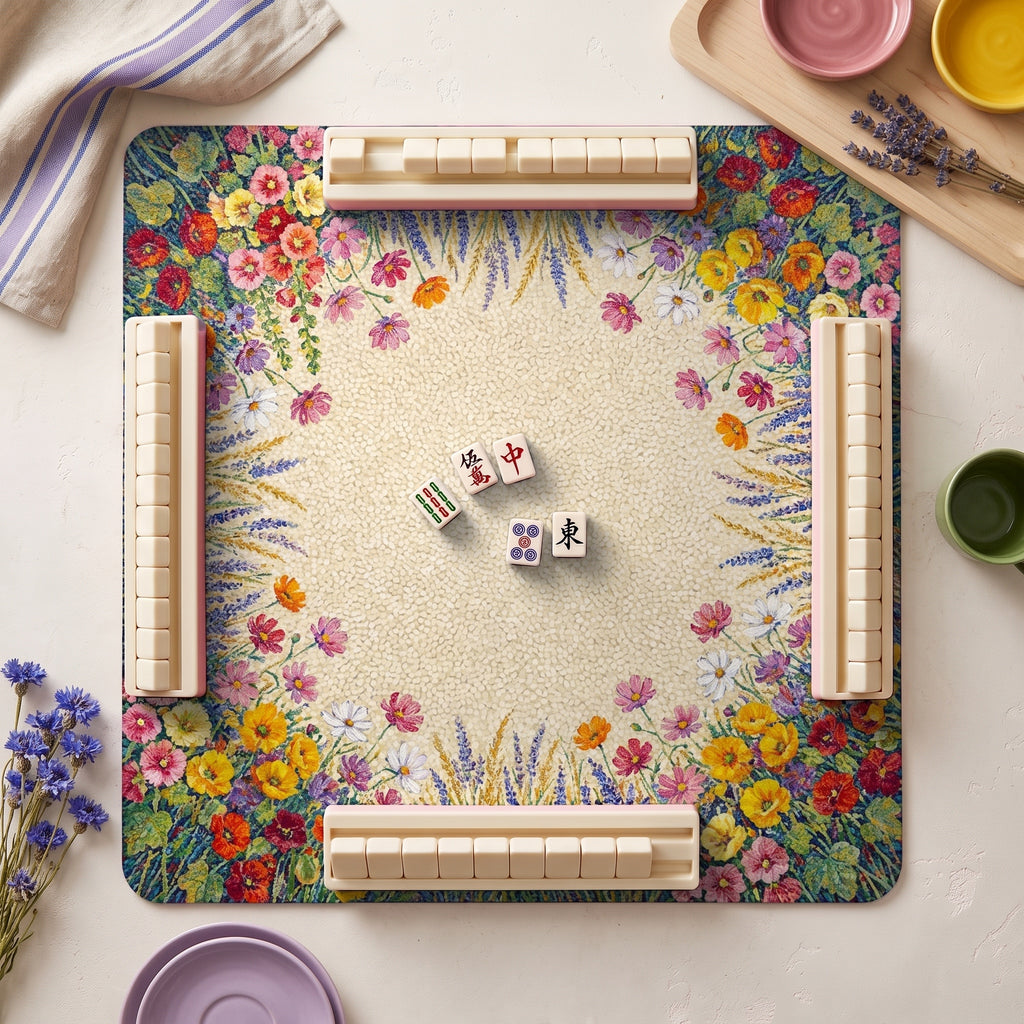 Pointillist Meadow Mahjong Mat — hero