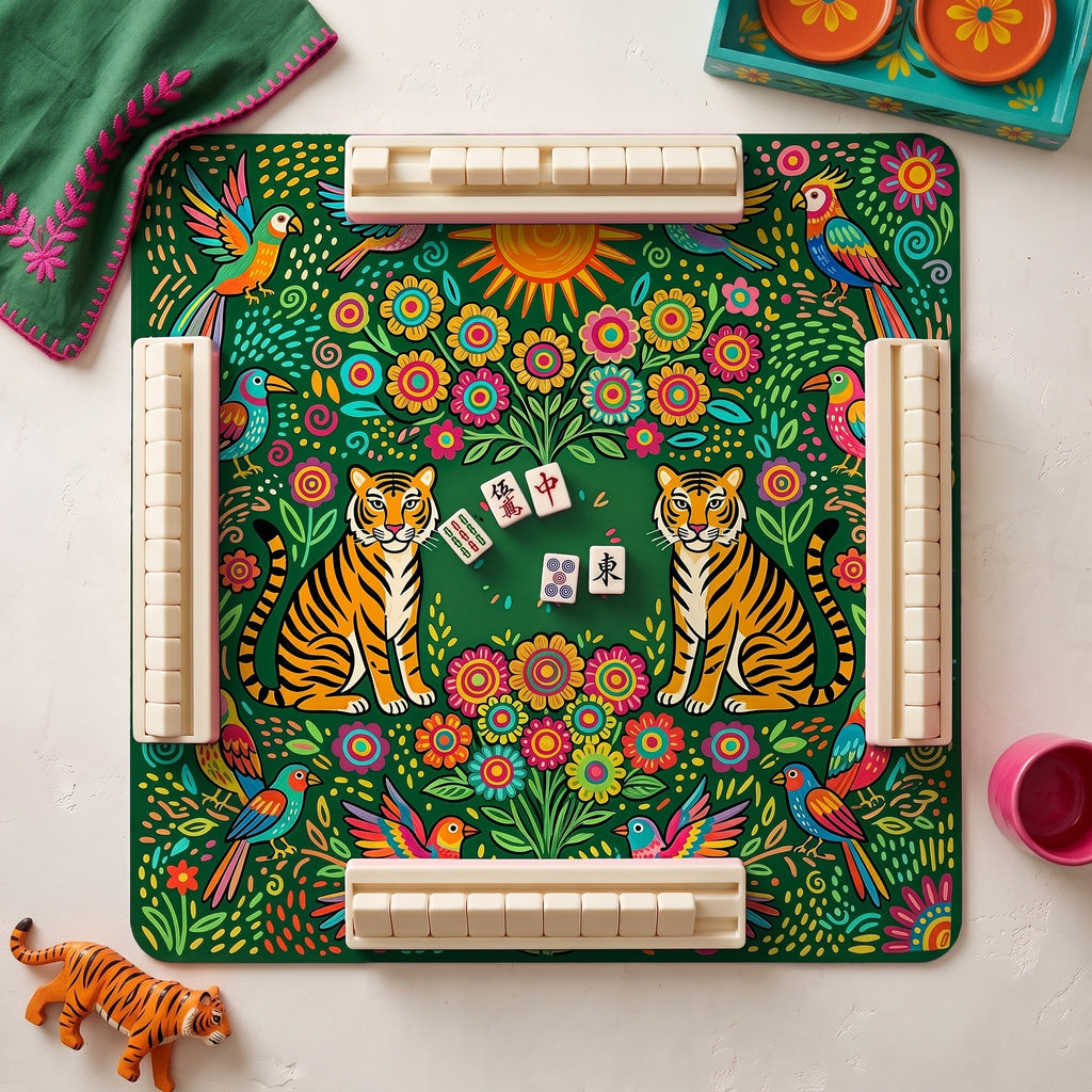 Folk Tigers Mahjong Mat — hero