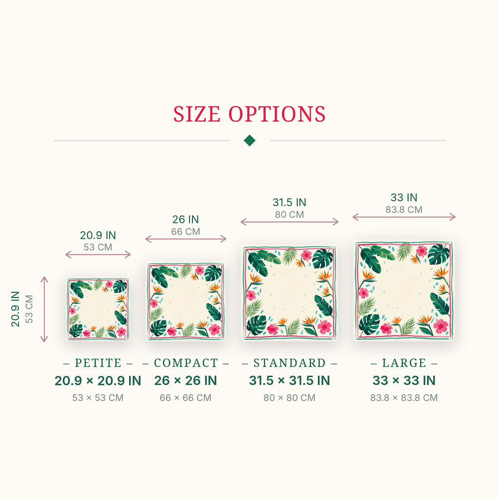 Monstera Hibiscus Mahjong Mat — size guide