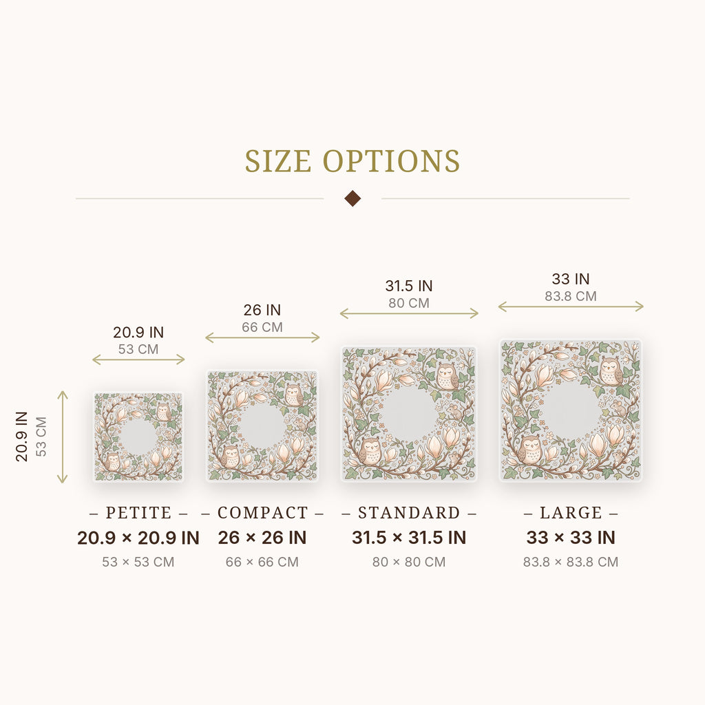 Owl Magnolia Mahjong Mat — size guide