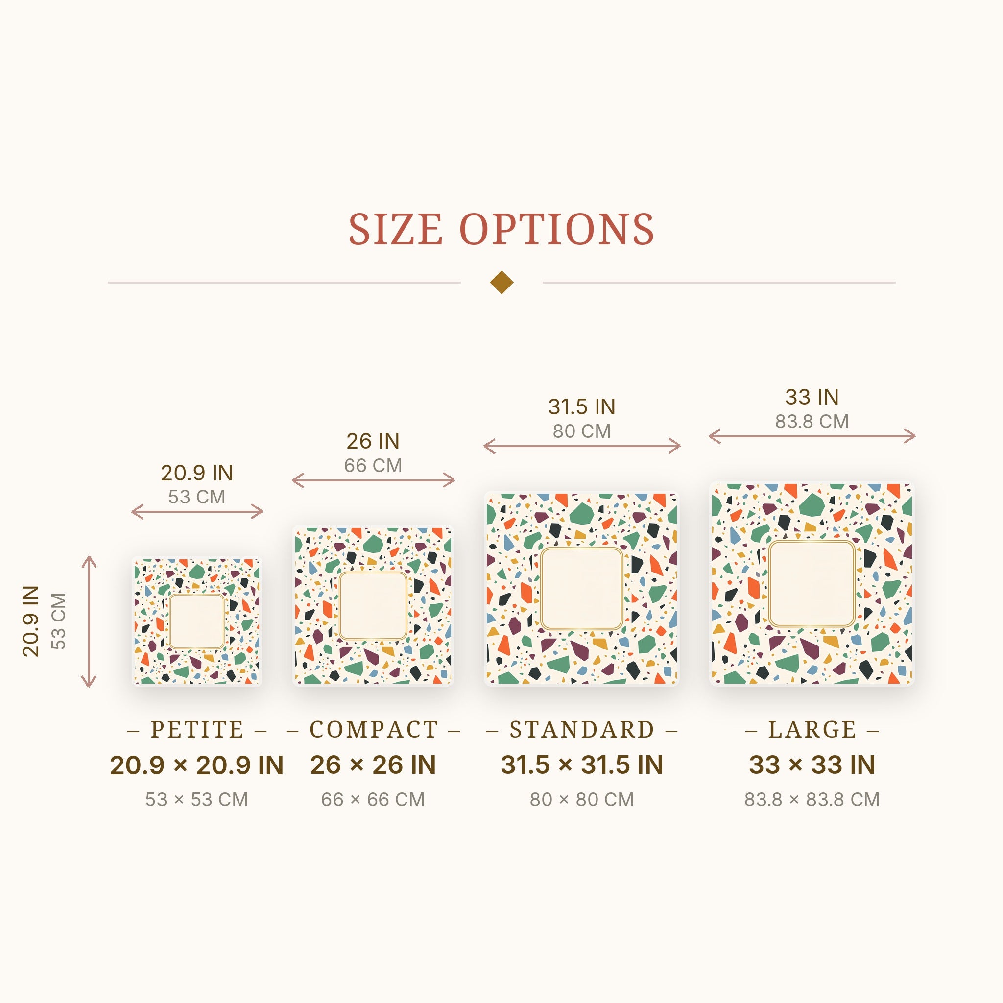Terrazzo Mahjong Mat — size guide