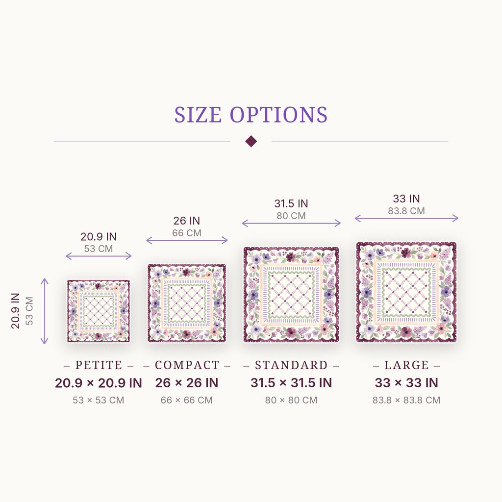Plum Anemone Mahjong Mat — size guide