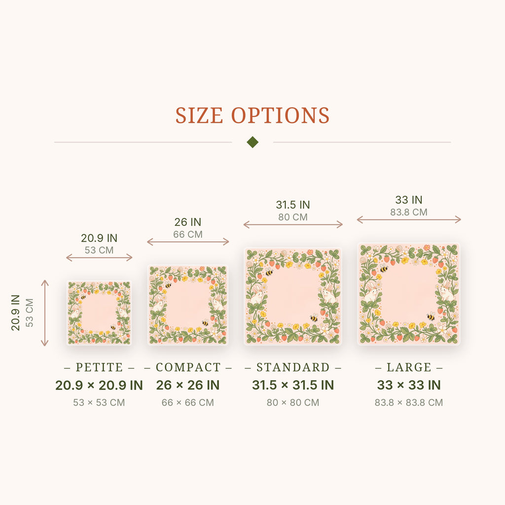 Strawberry Bunny Mahjong Mat — size guide