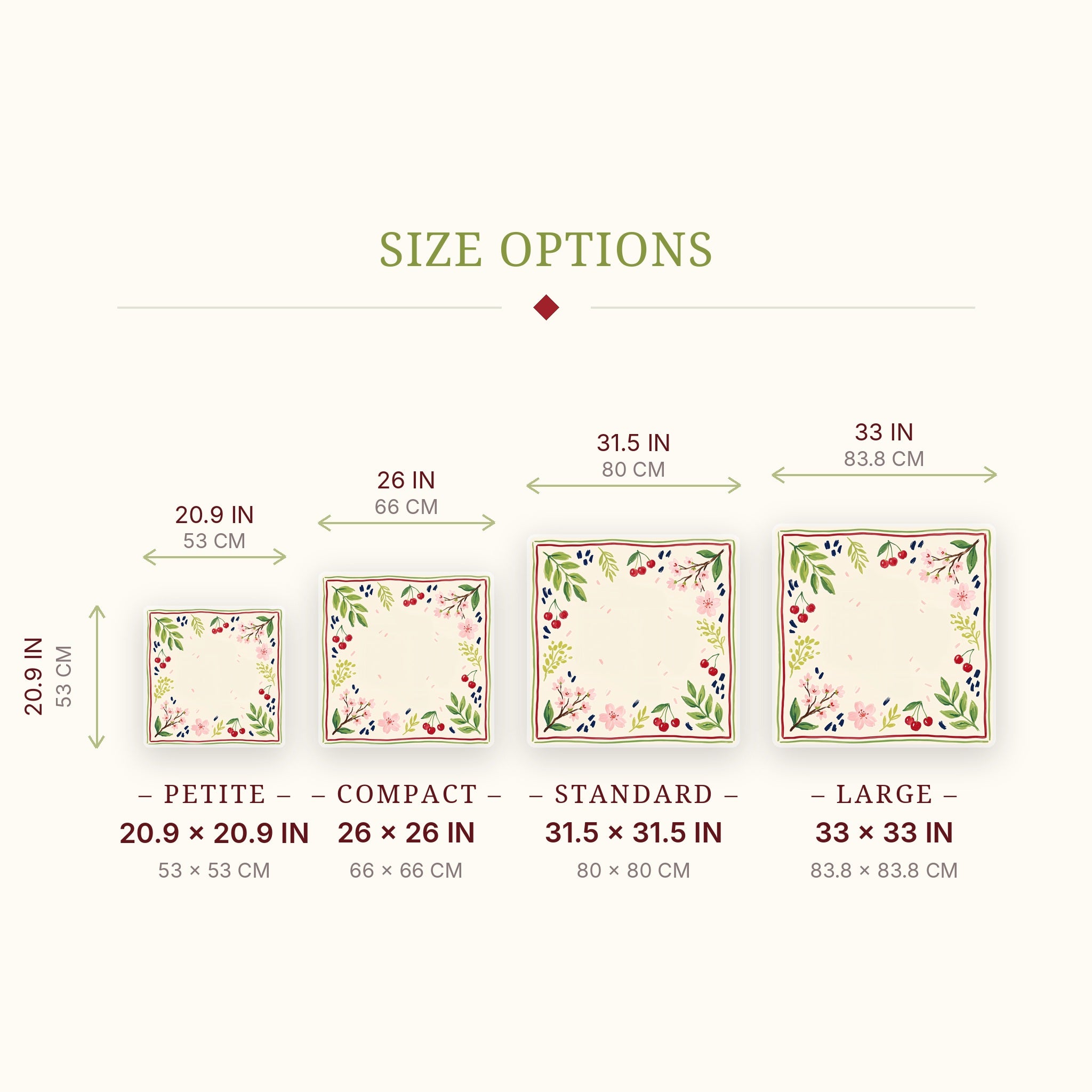 Cherry Blossom Mahjong Mat — size guide