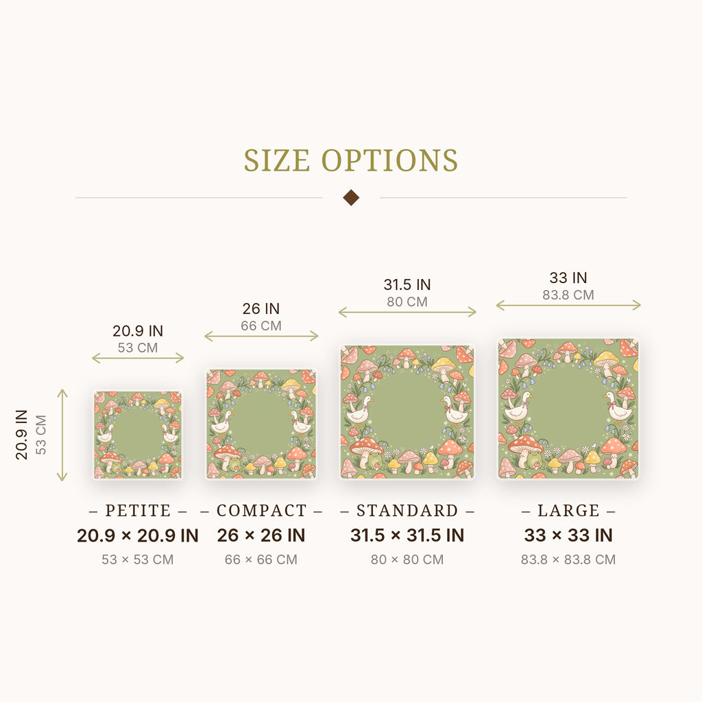 Mushroom Geese Mahjong Mat — size guide