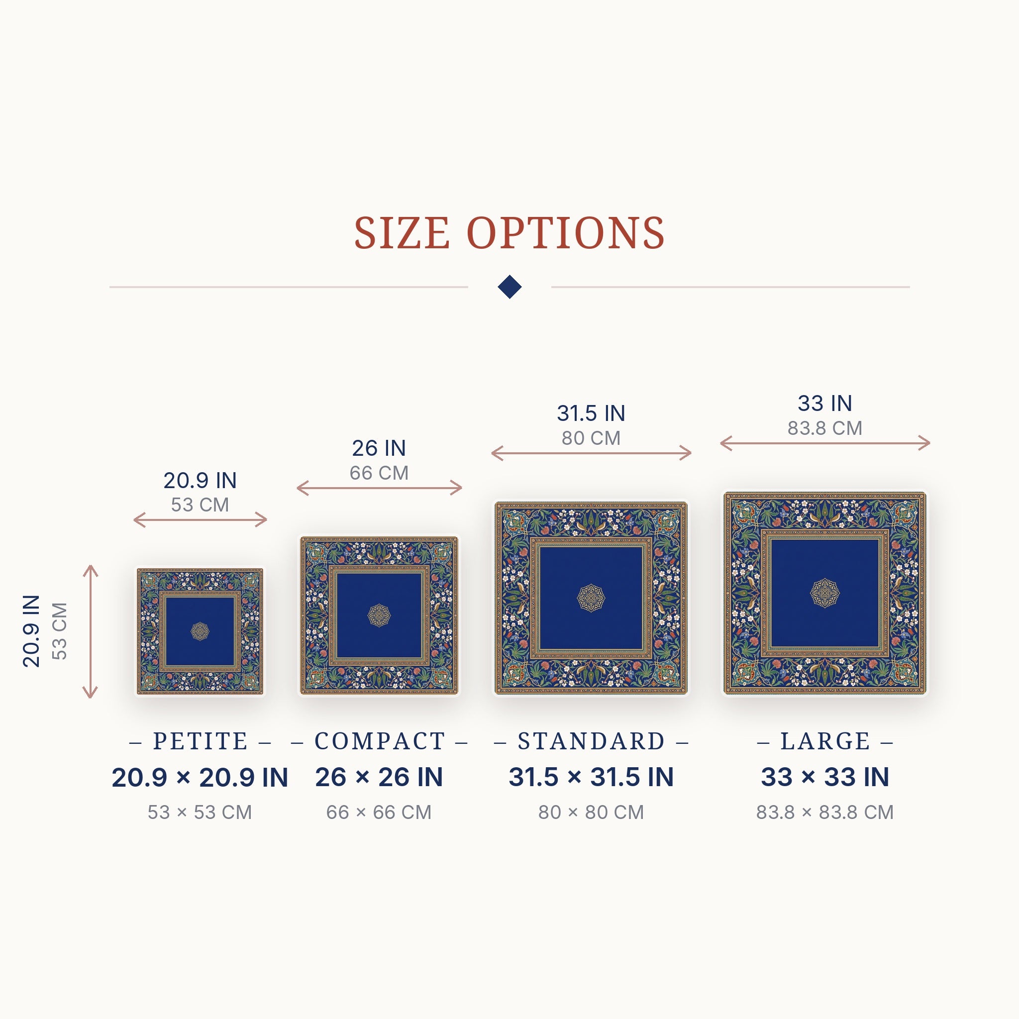 Persian Garden Mahjong Mat — size guide