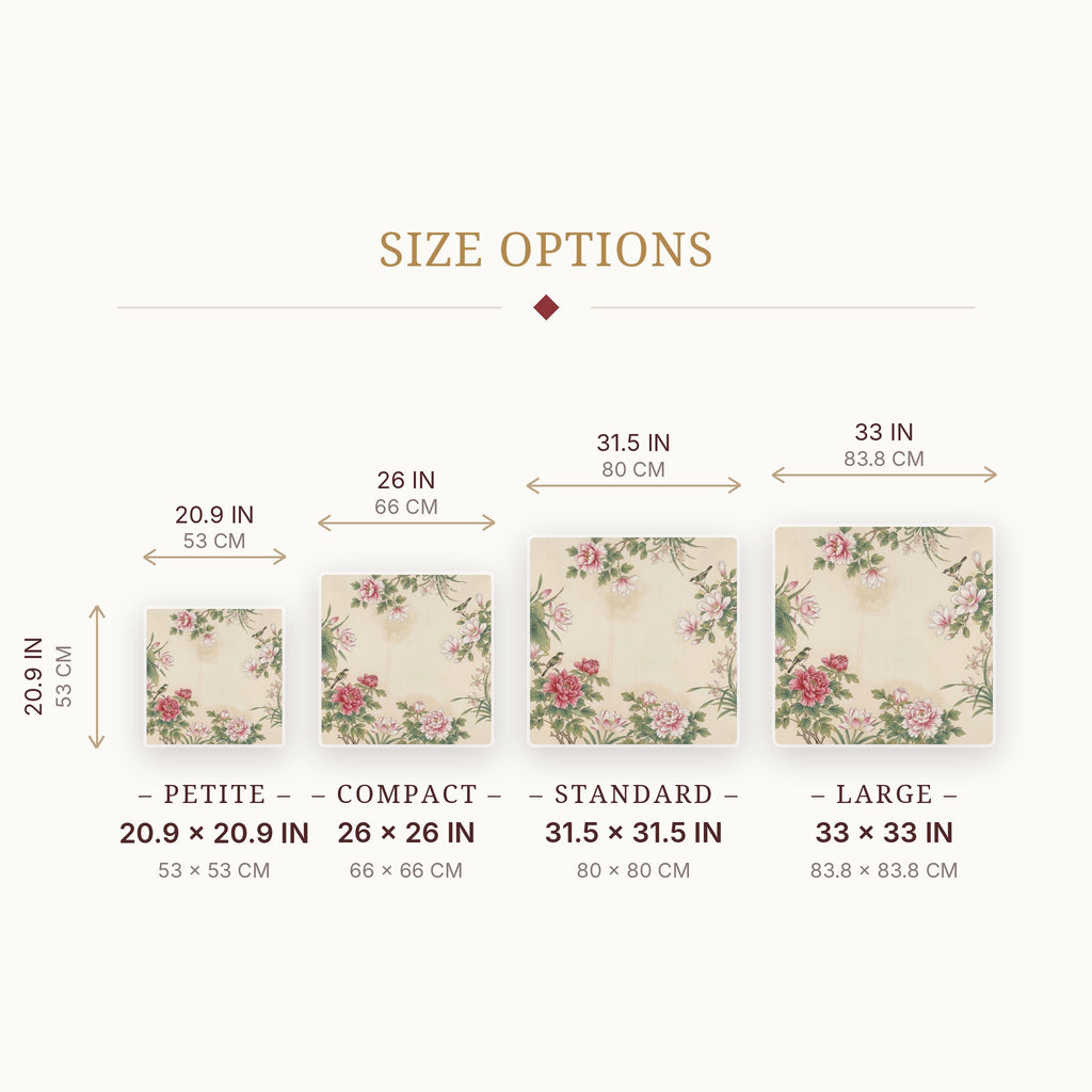 Gongbi Silk Mahjong Mat — size guide