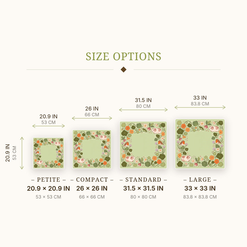 Guinea Pig Garden Mahjong Mat — size guide