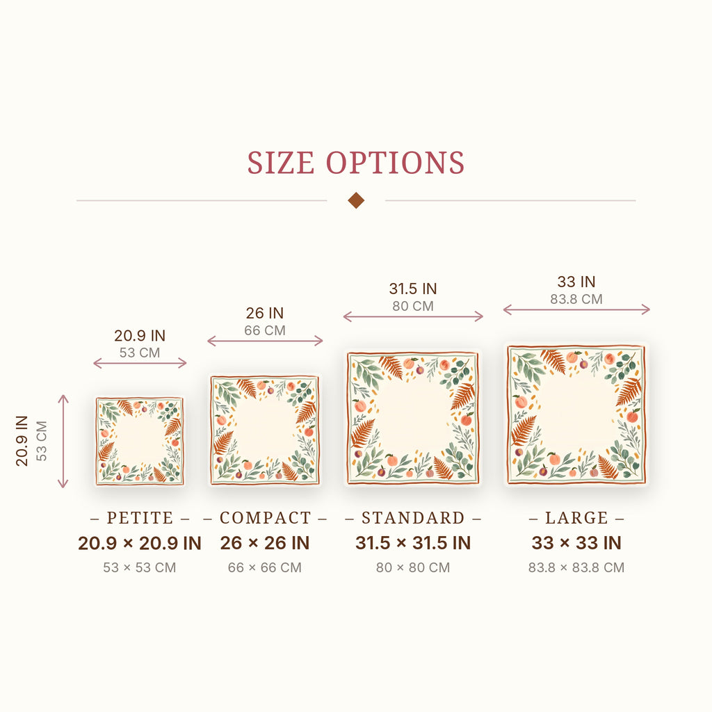 Peach Fern Mahjong Mat — size guide