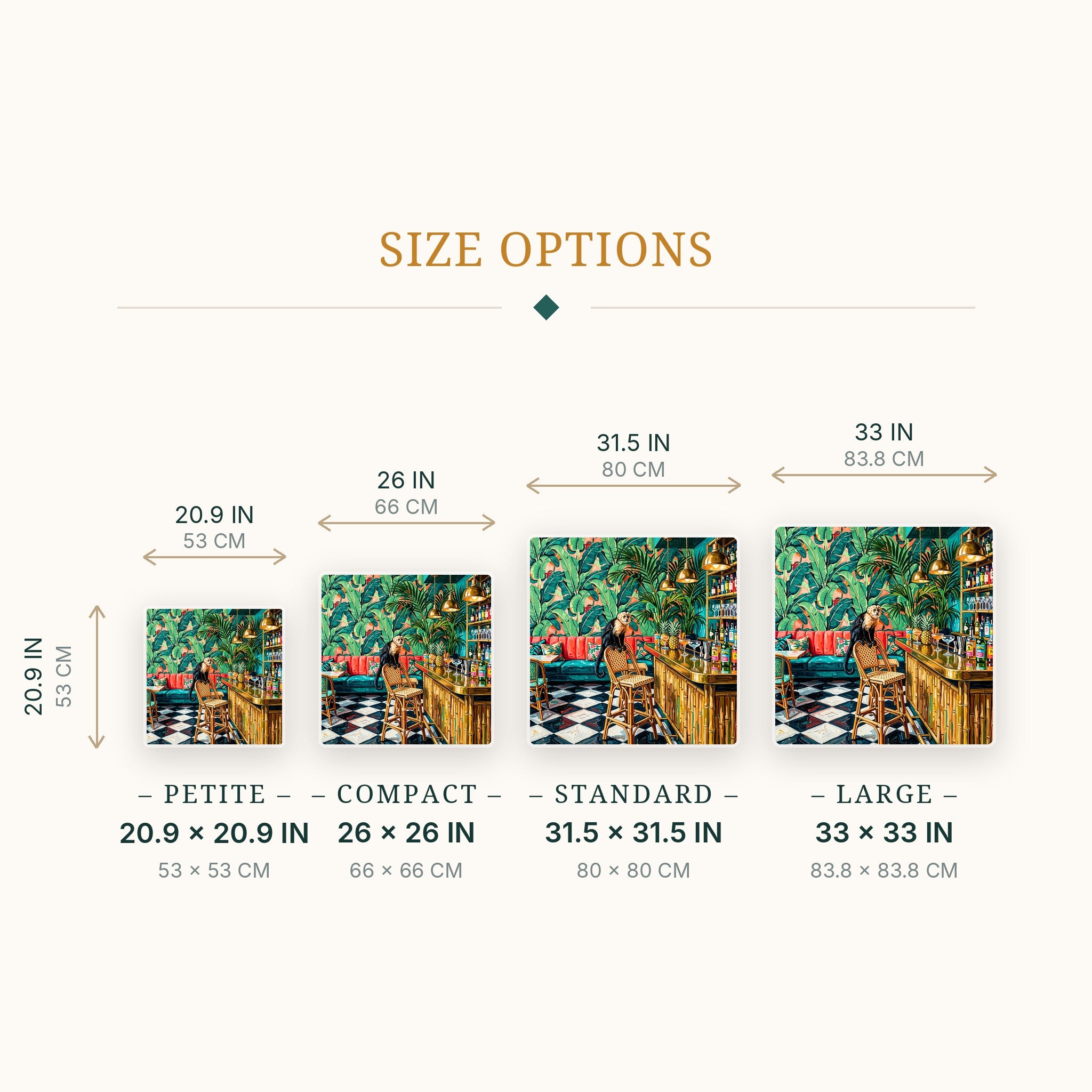 Jungle Bar Mahjong Mat — size guide