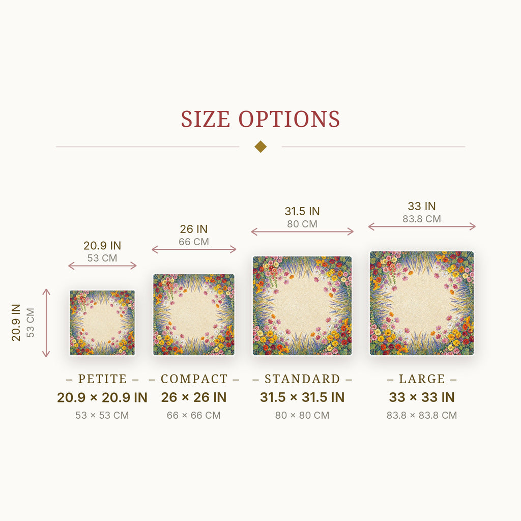 Pointillist Meadow Mahjong Mat — size guide