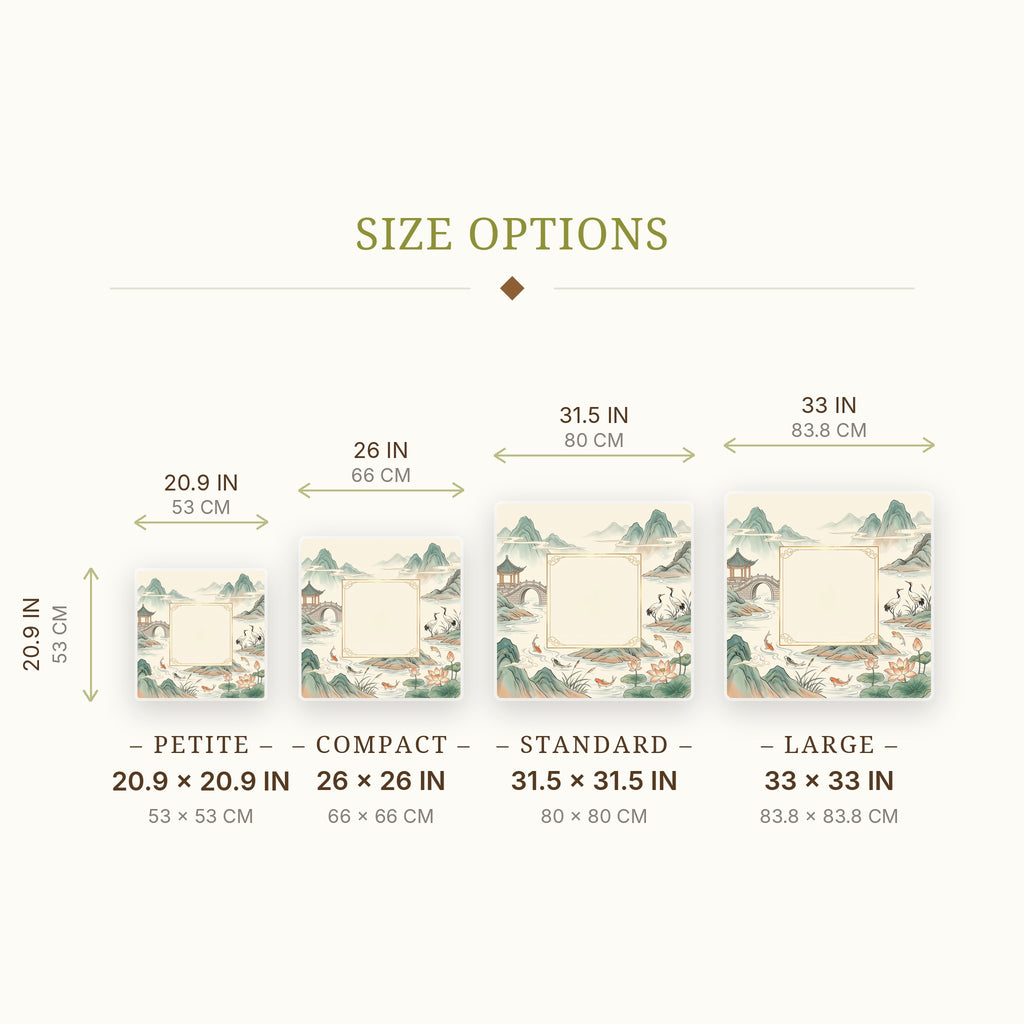 Ink Landscape Mahjong Mat — size guide
