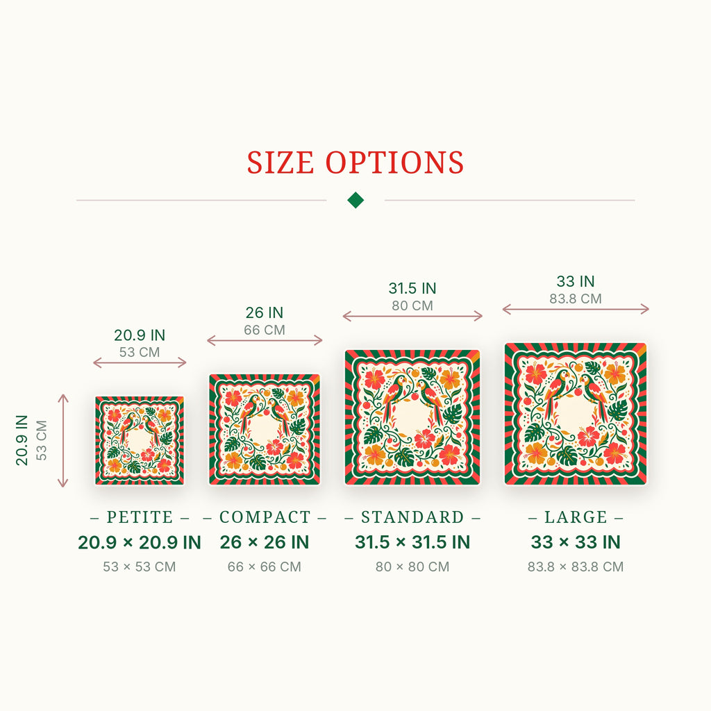 Parrot Hibiscus Mahjong Mat — size guide
