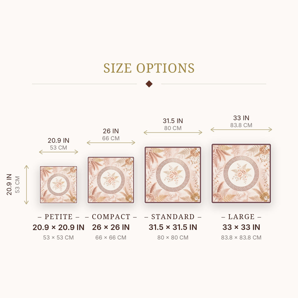 Blush Pampas Mahjong Mat — size guide