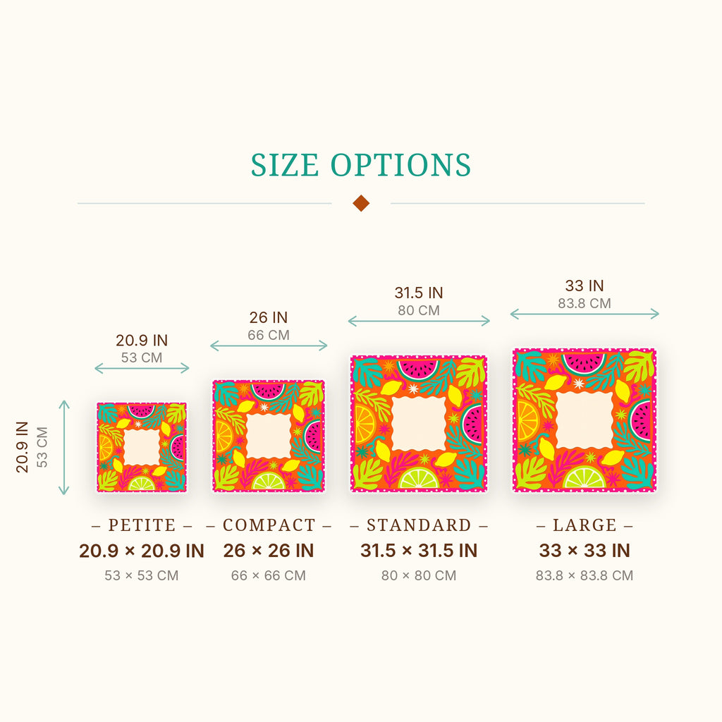 Fruit Punch Mahjong Mat — size guide