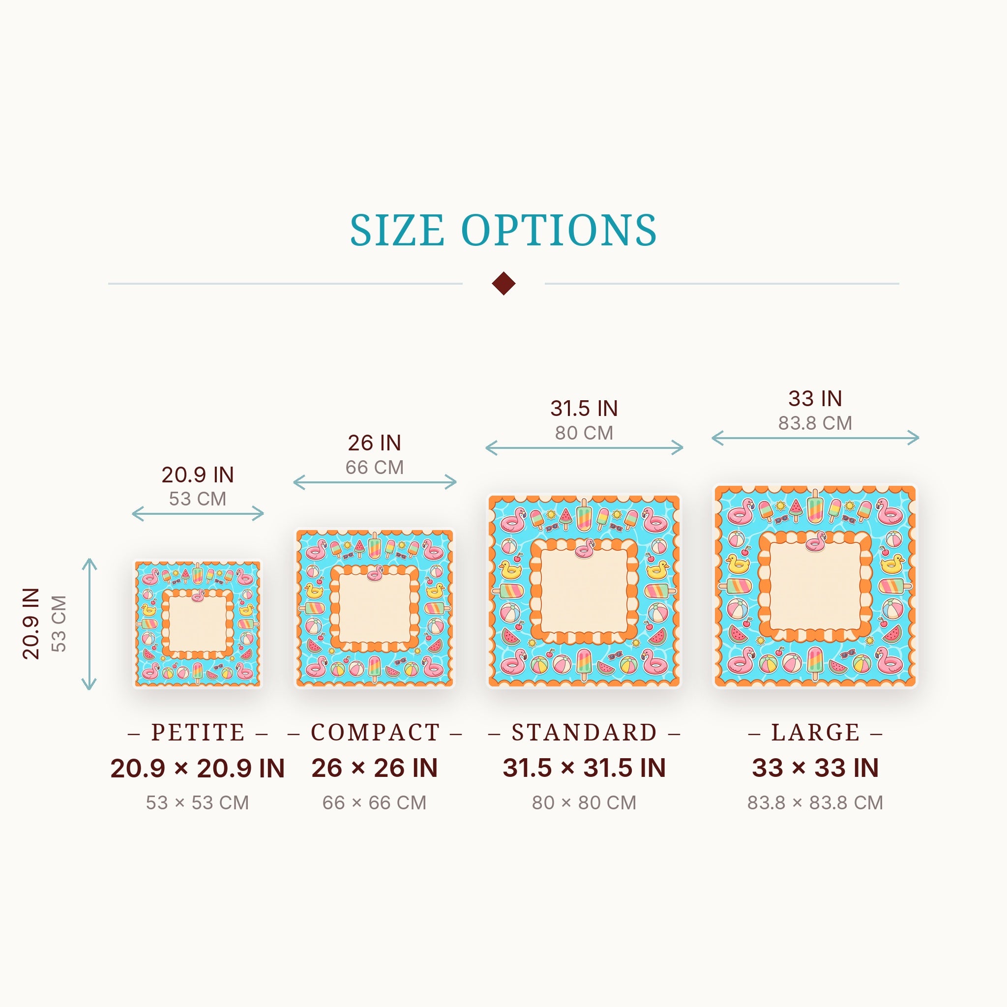 Pool Party Mahjong Mat — size guide
