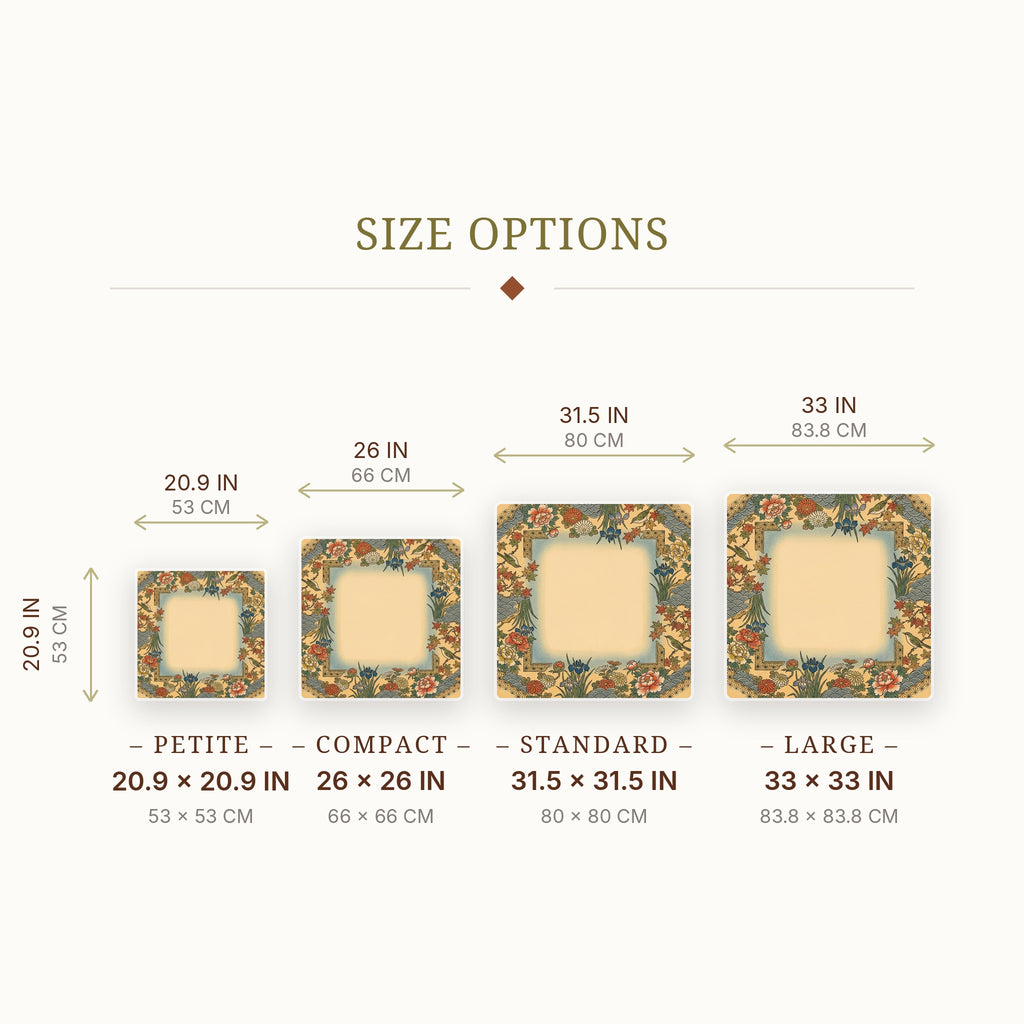 Ukiyoe Peony Mahjong Mat — size guide