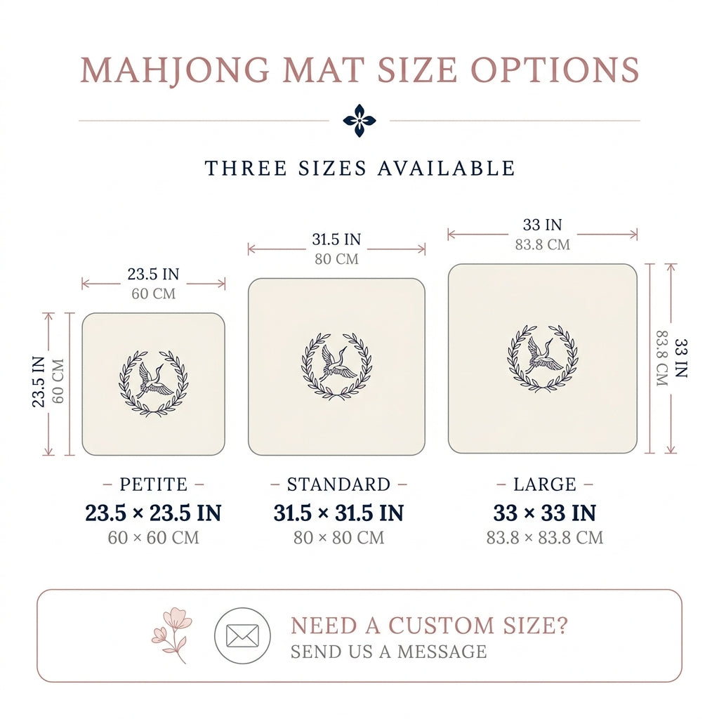 Crane Garden Mahjong Mat — size guide