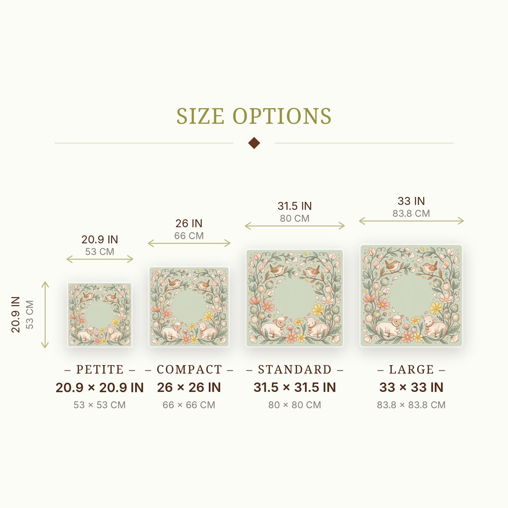 Lamb Poppy Mahjong Mat — size guide