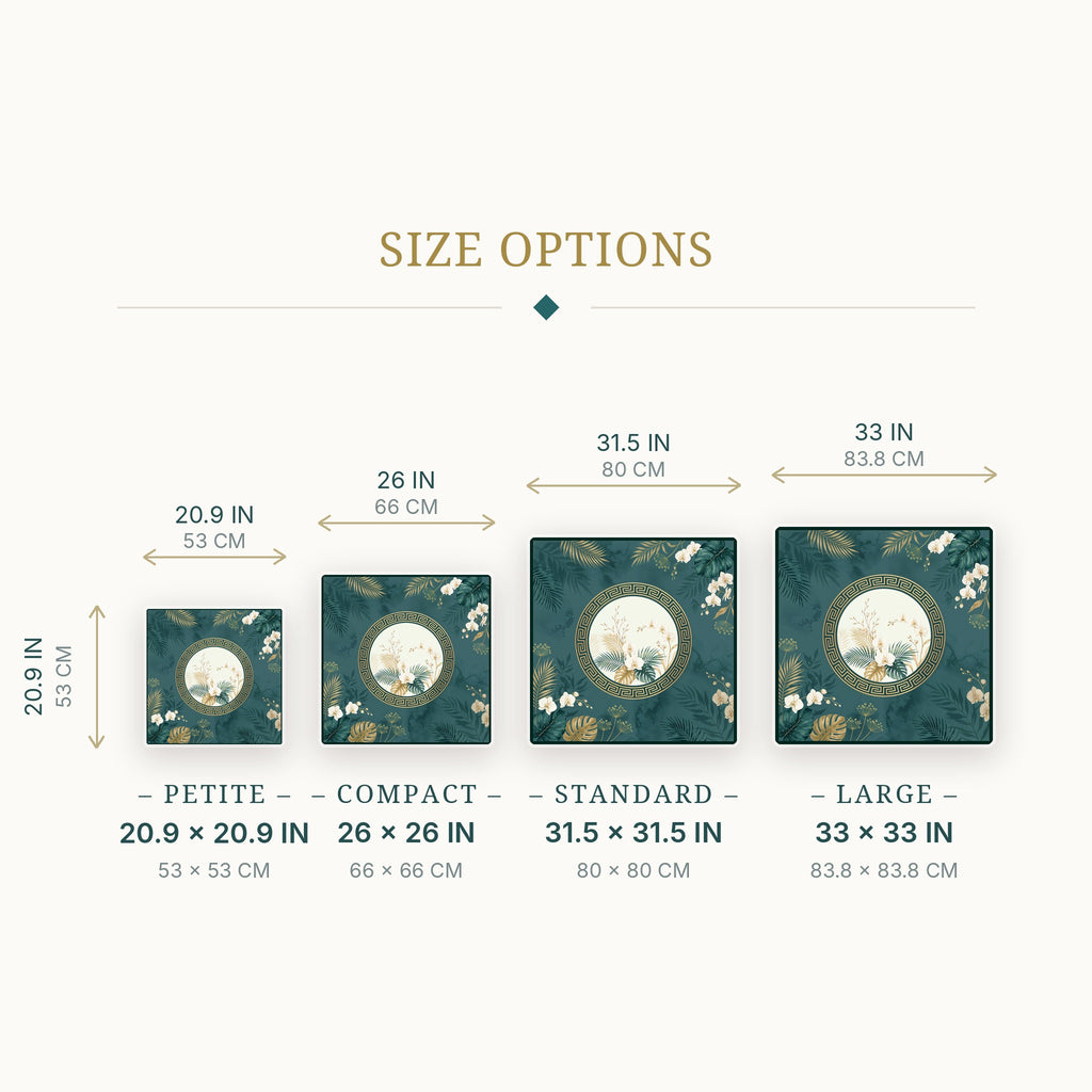 Emerald Orchid Mahjong Mat — size guide