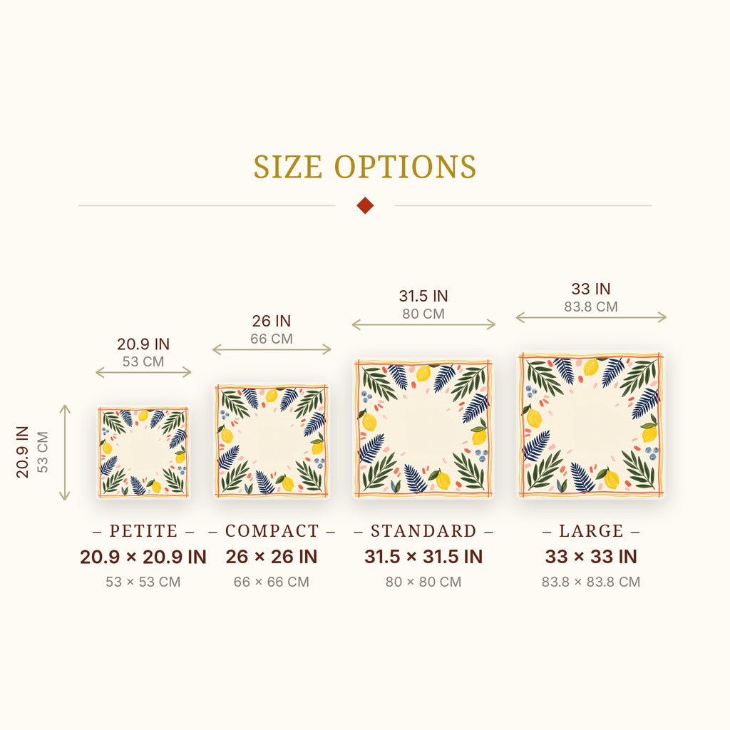 Lemon Fern Mahjong Mat — size guide