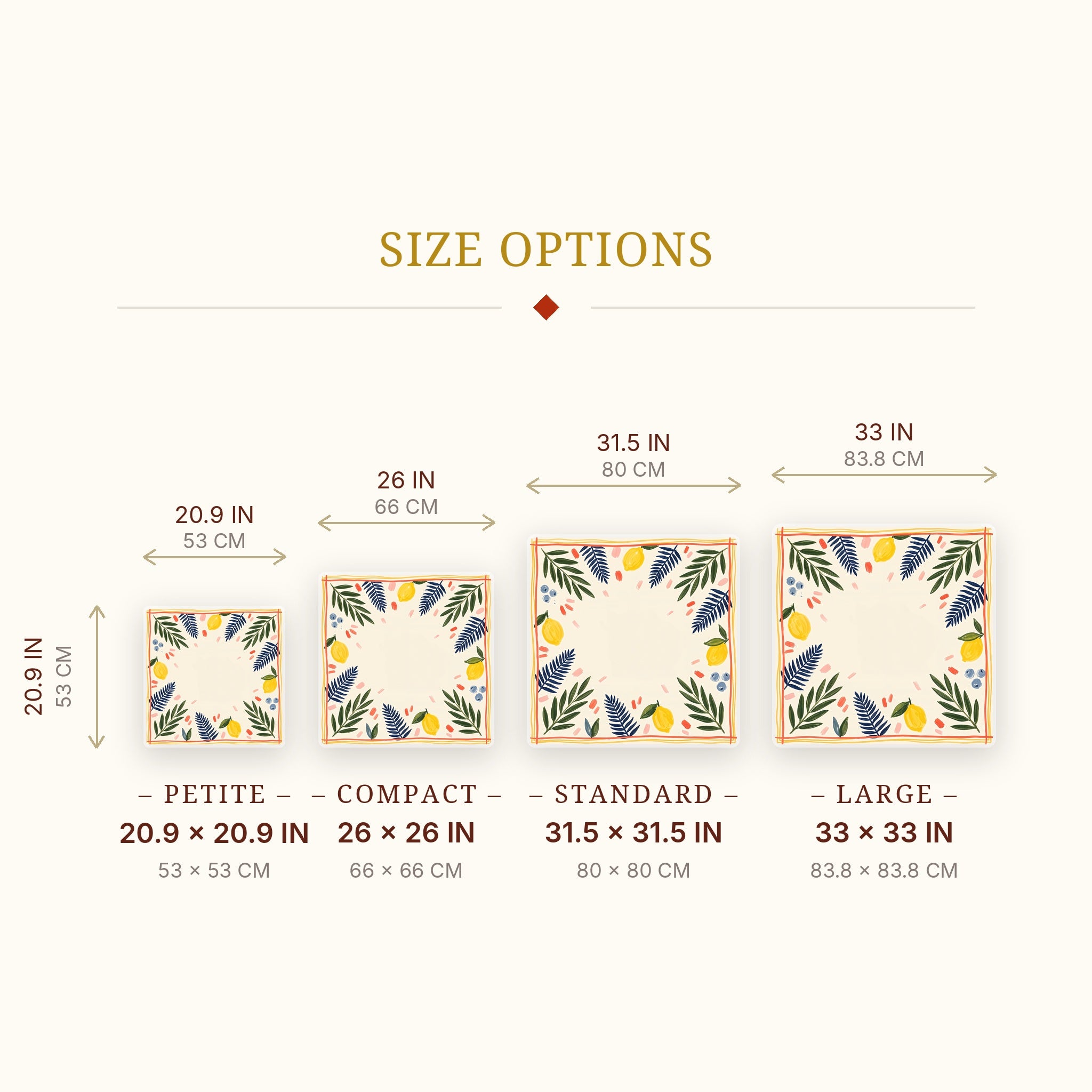 Lemon Fern Mahjong Mat — size guide