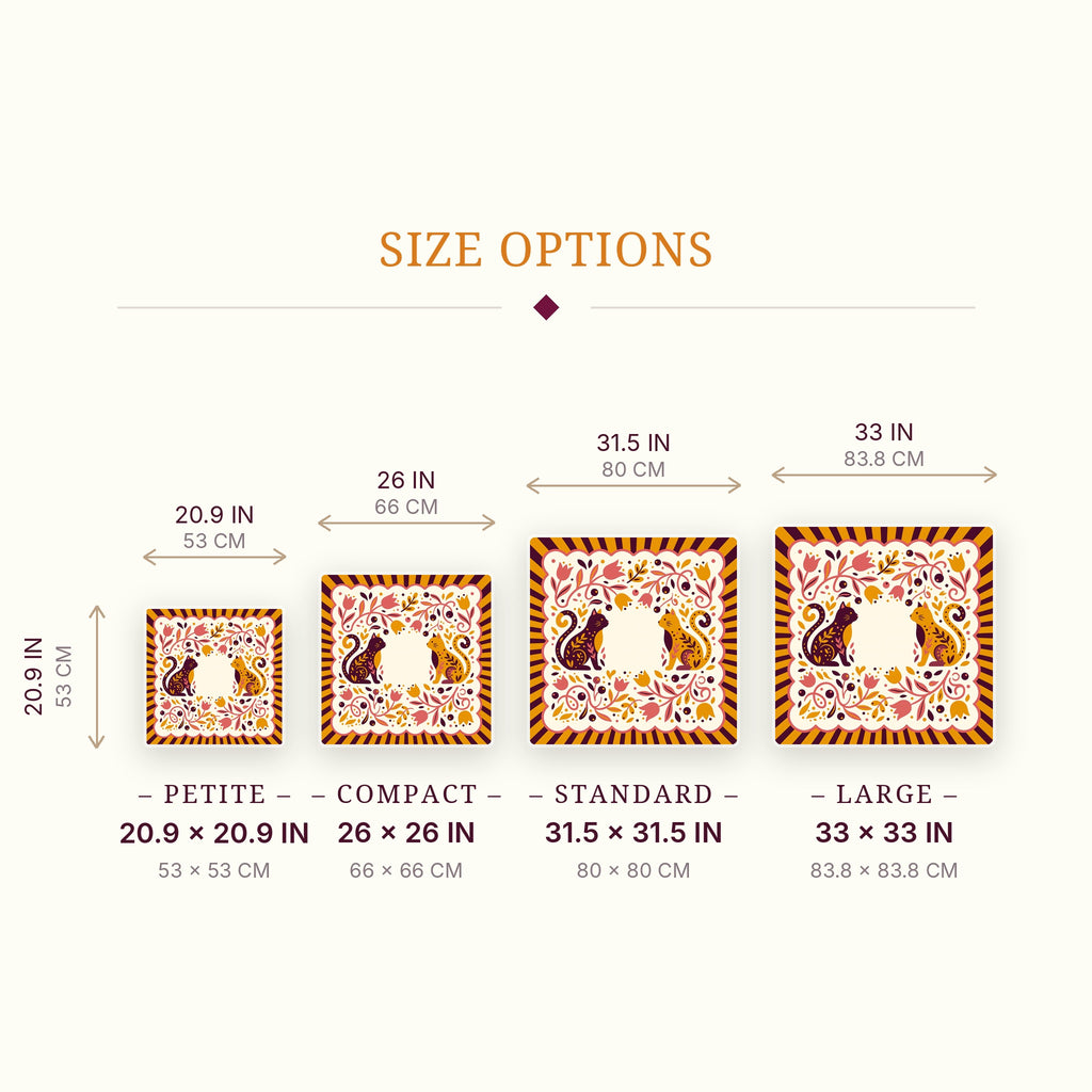 Tulip Cats Mahjong Mat — size guide