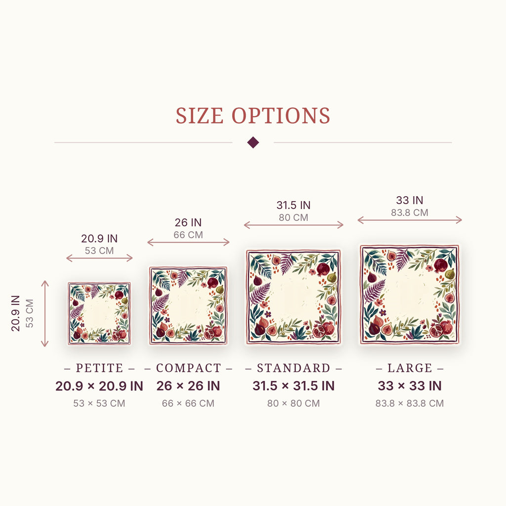 Fig Pomegranate Mahjong Mat — size guide