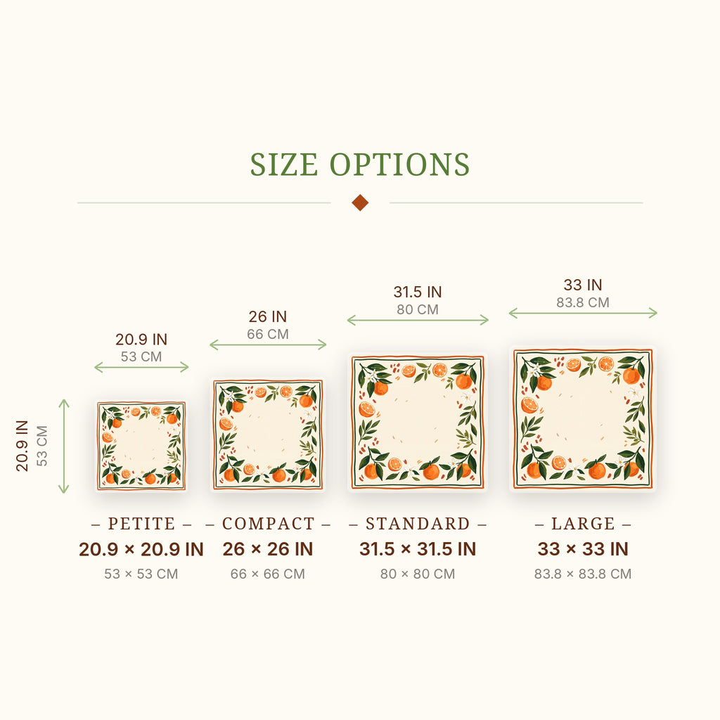Orange Grove Mahjong Mat — size guide