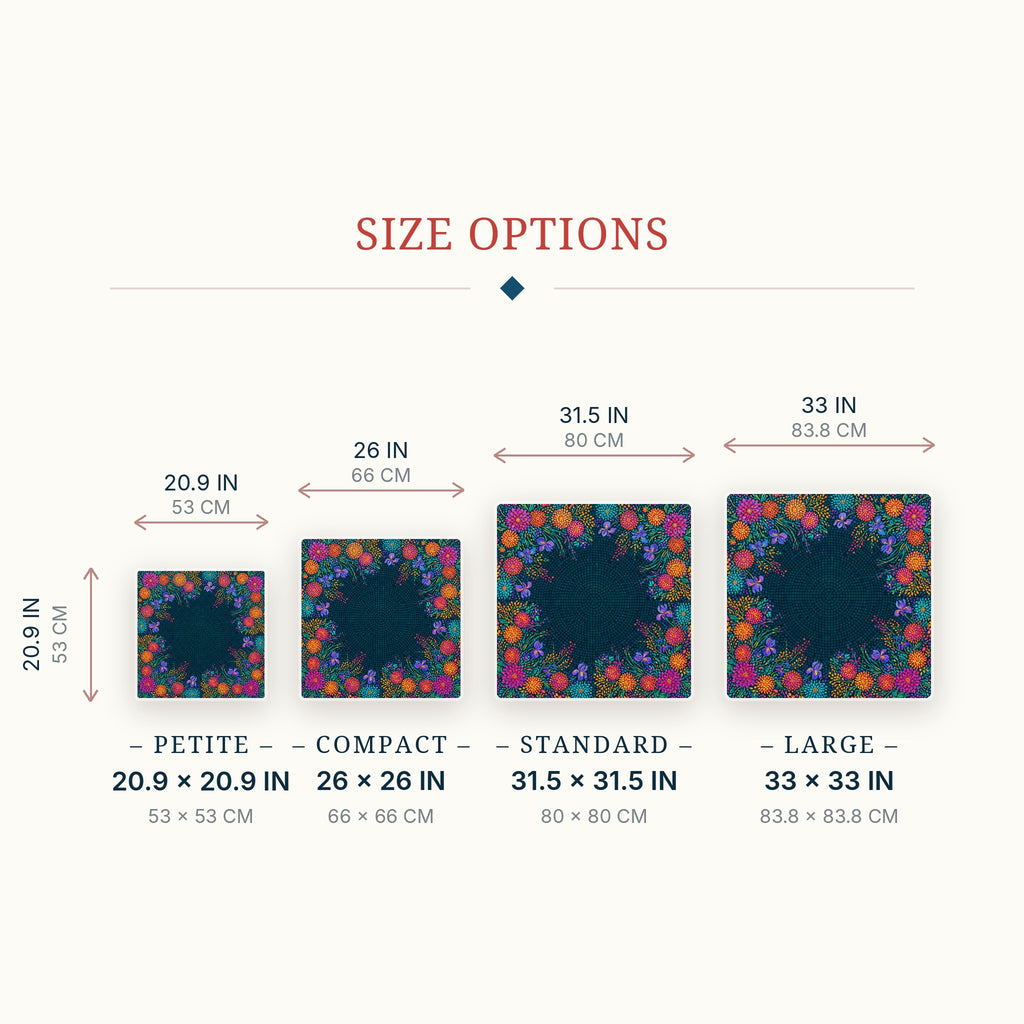 Pointillist Midnight Mahjong Mat — size guide