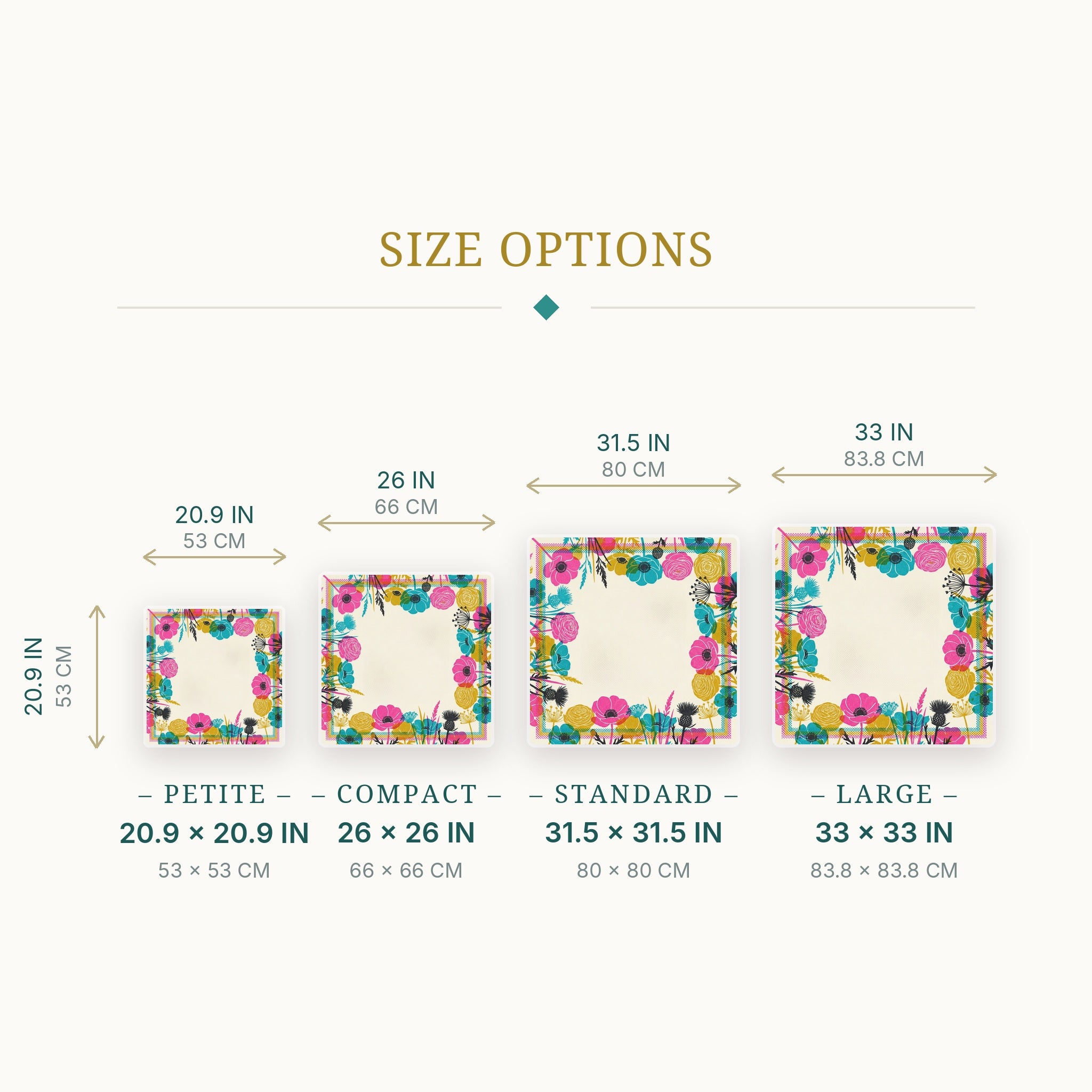 Riso Anemone Mahjong Mat — size guide