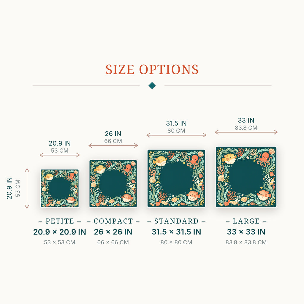 Reef Friends Mahjong Mat — size guide