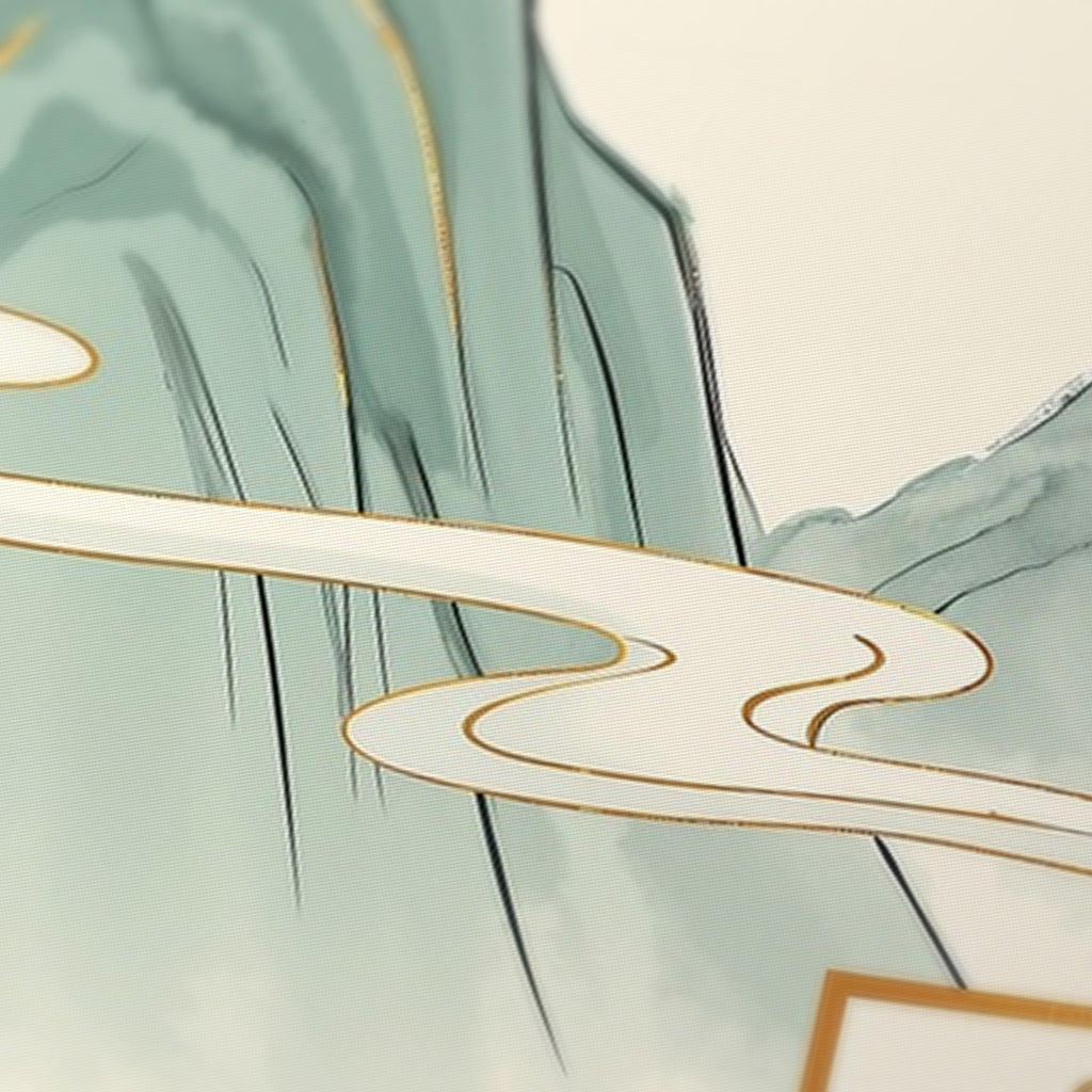 Ink Landscape Mahjong Mat — fabric detail