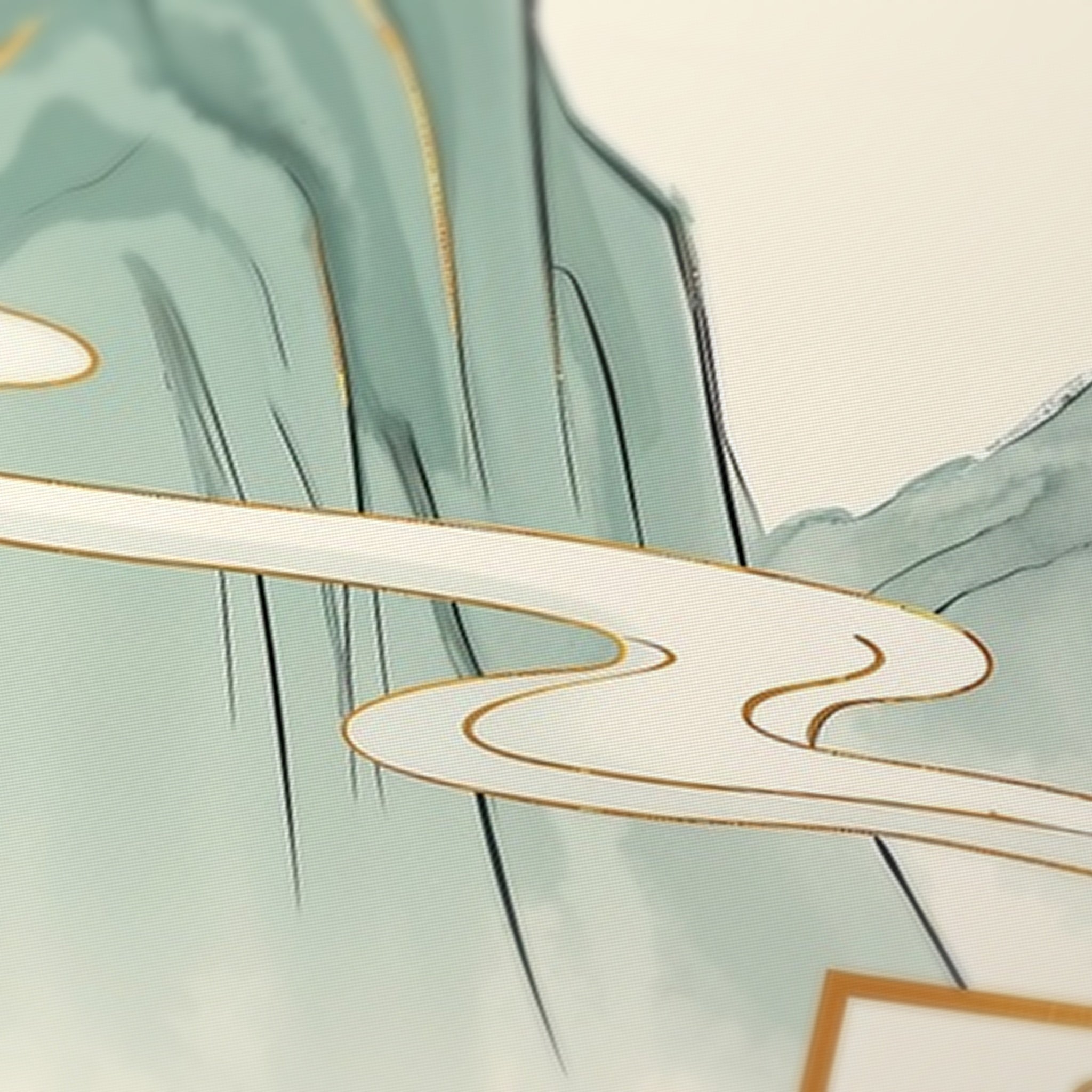 Ink Landscape Mahjong Mat — fabric detail